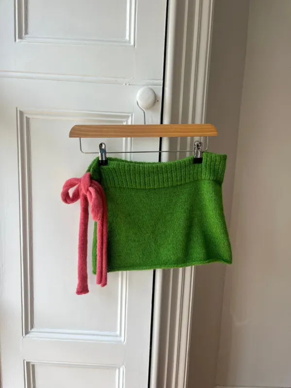 Green and Pink Knit Mini Skirt (Sample) sold by Hope Macaulay