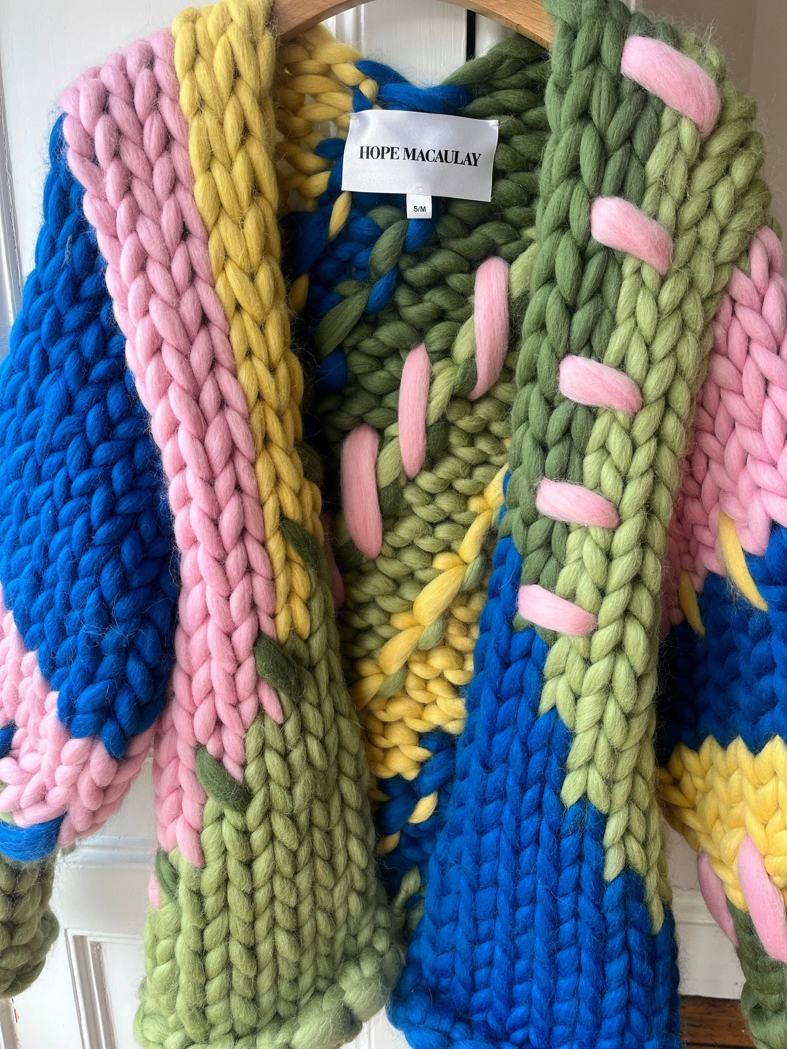 1of1 Blue, Green and Yellow Colossal Knit Midi Cardigan S/M (Sample) sold by Hope Macaulay product image thumbnail 4