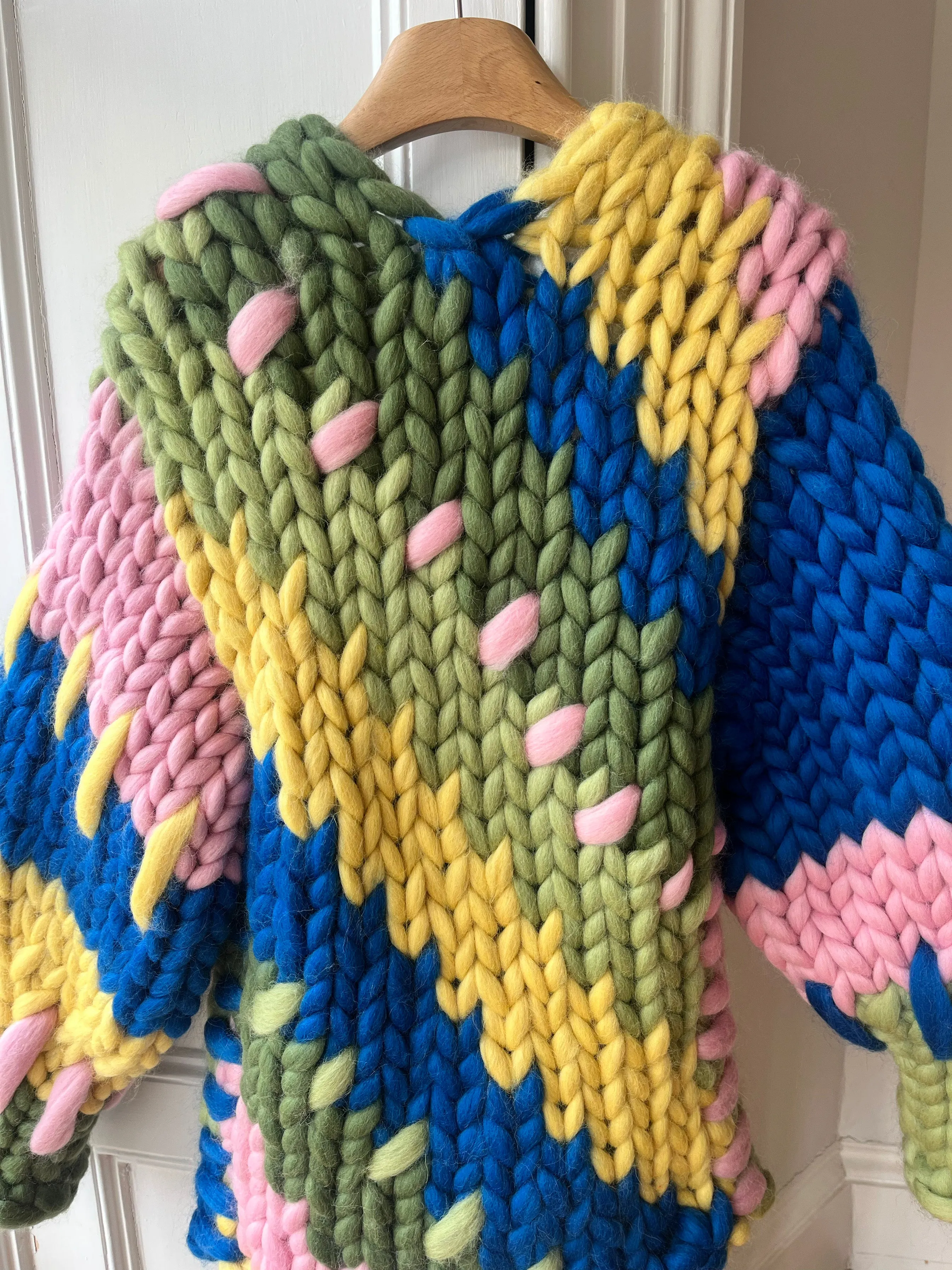 1of1 Blue, Green and Yellow Colossal Knit Midi Cardigan S/M (Sample) sold by Hope Macaulay product image thumbnail 3