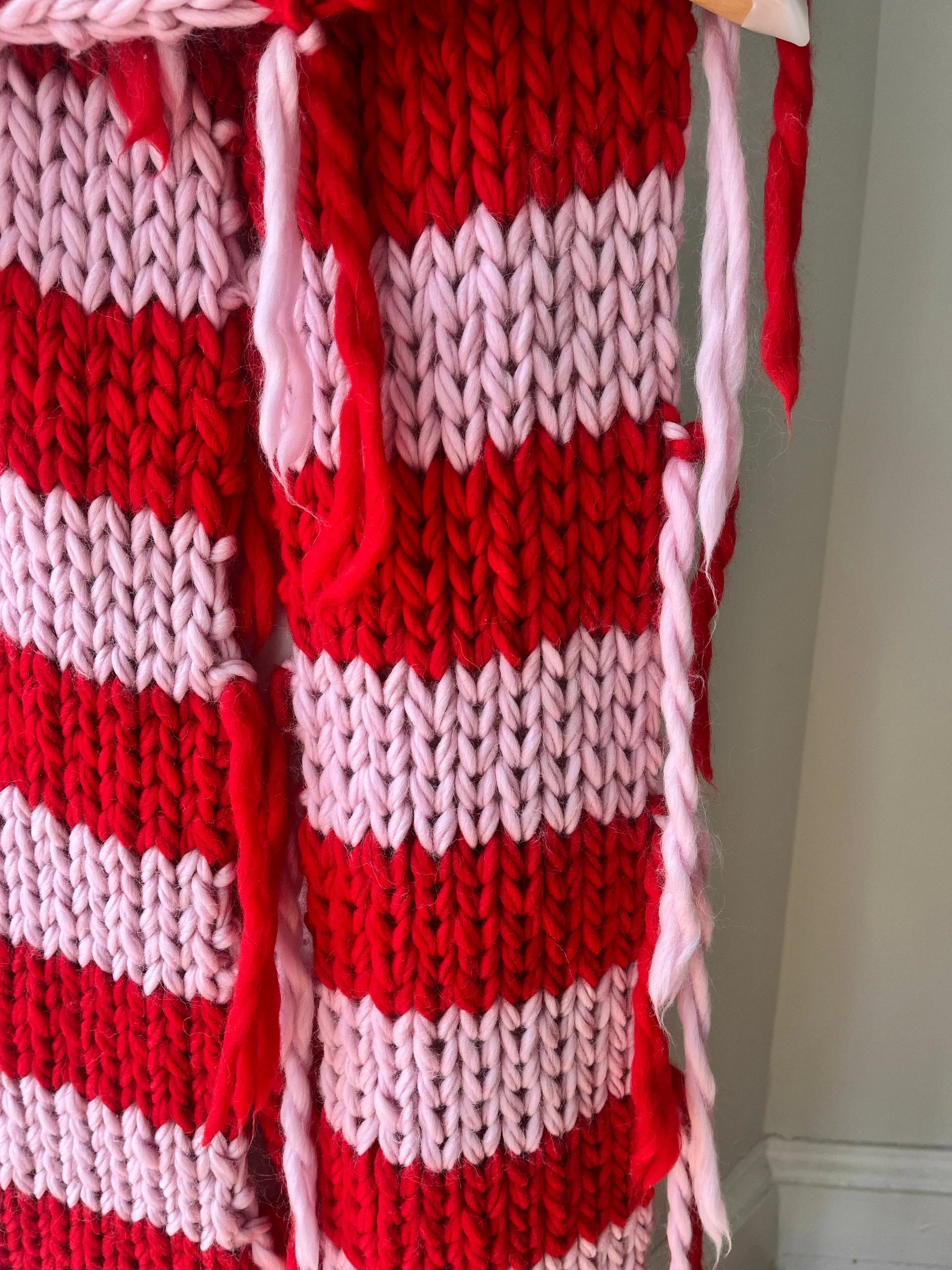 Red and Pink Chunky Knit Scarf (Sample) sold by Hope Macaulay product image thumbnail 2