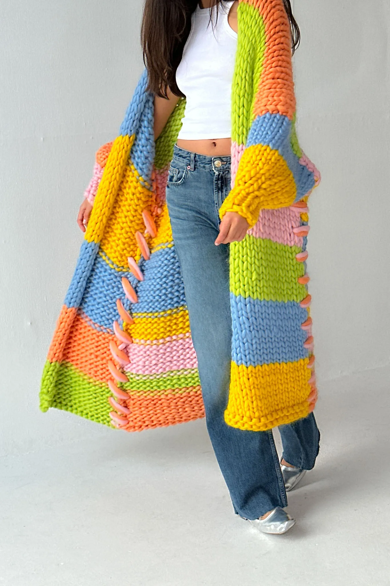 Groovy Chunky Knit Maxi Cardigan sold by Hope Macaulay product image thumbnail 5