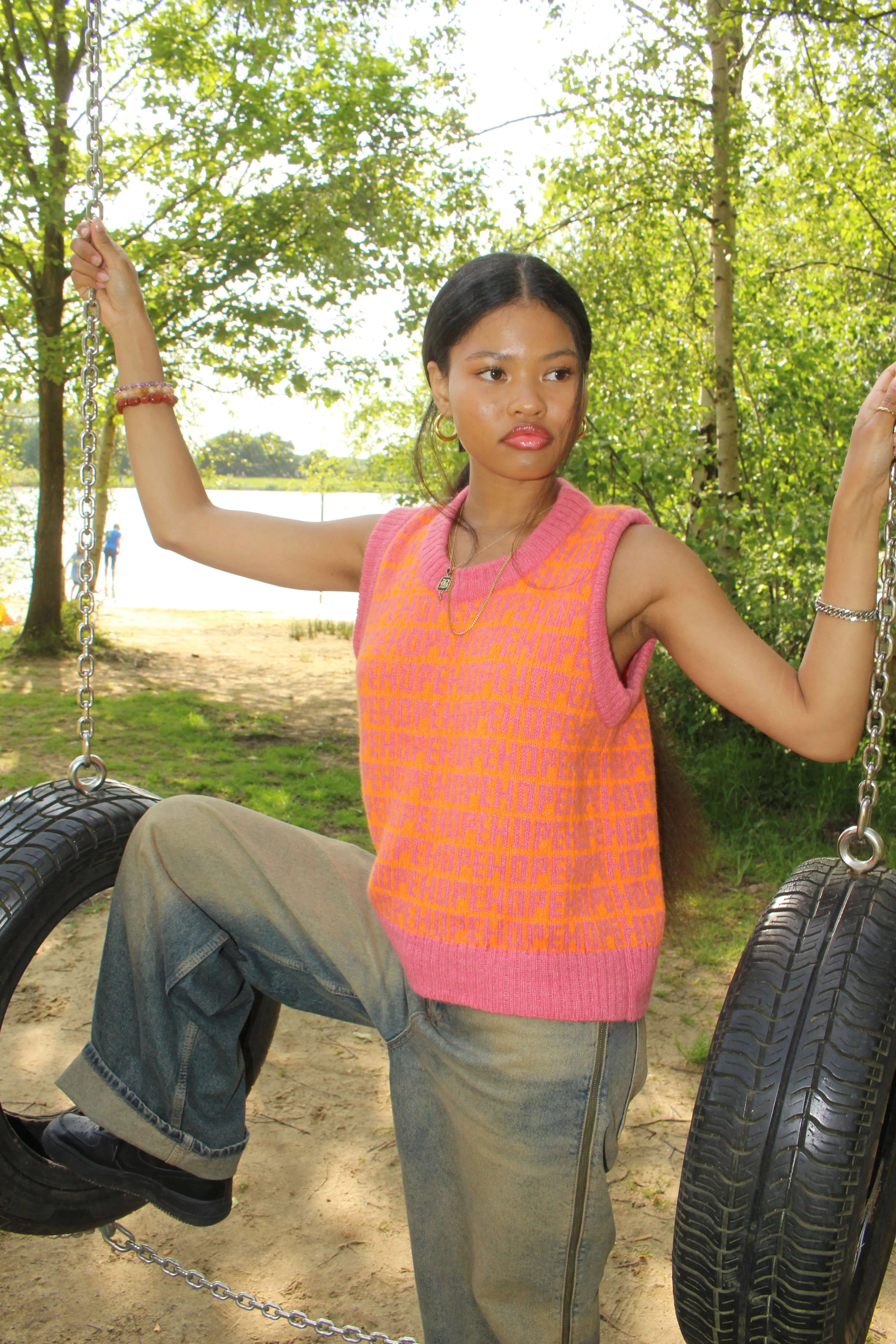 Hope Orange Knit Sweater Vest sold by Hope Macaulay product image thumbnail 3