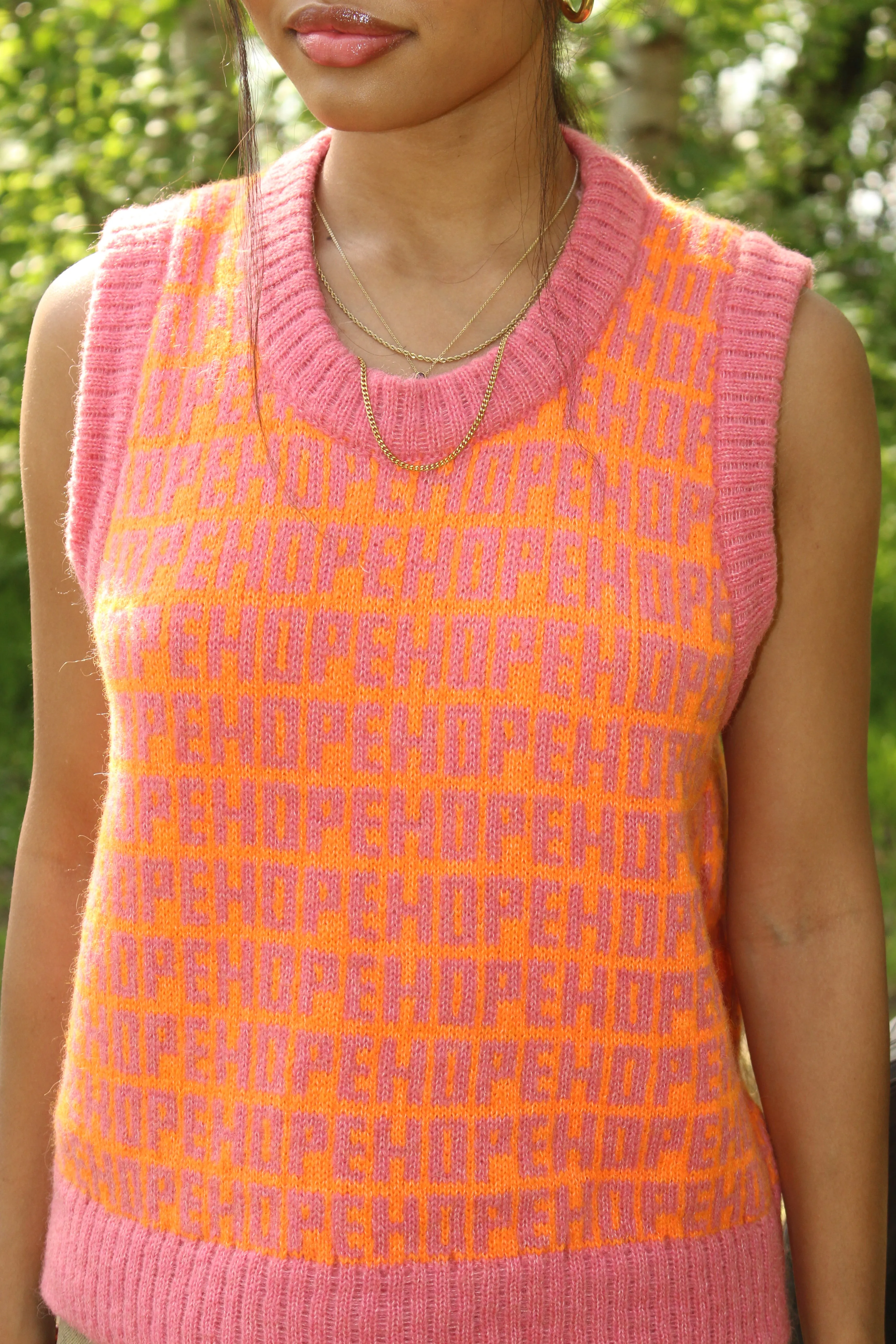 Hope Orange Knit Sweater Vest sold by Hope Macaulay product image thumbnail 2