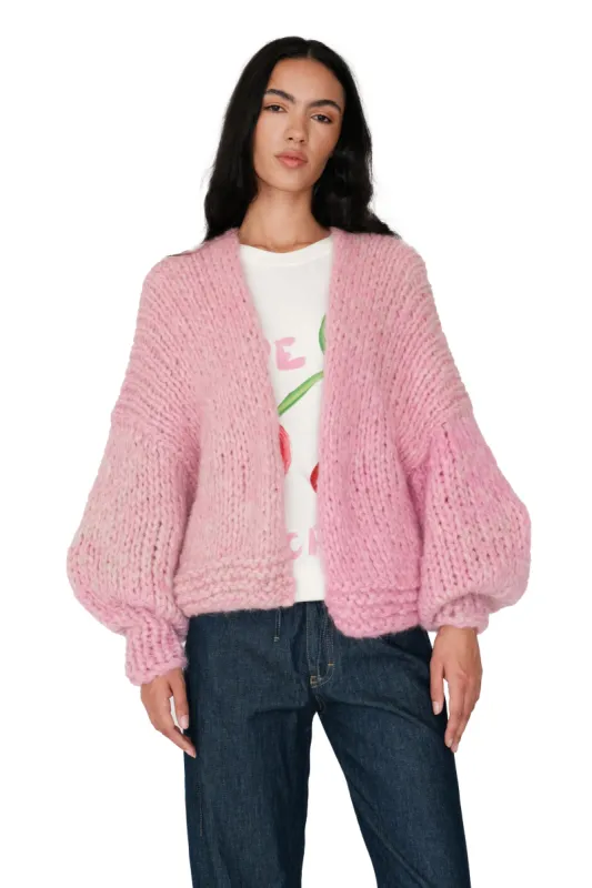 Pink Fluffy Knit Cardigan sold by Hope Macaulay