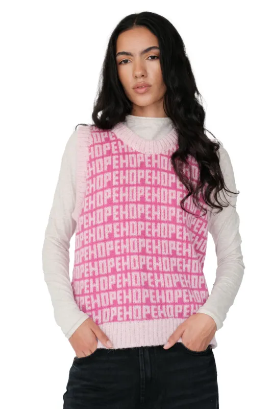 Hope Pink Knit Sweater Vest sold by Hope Macaulay