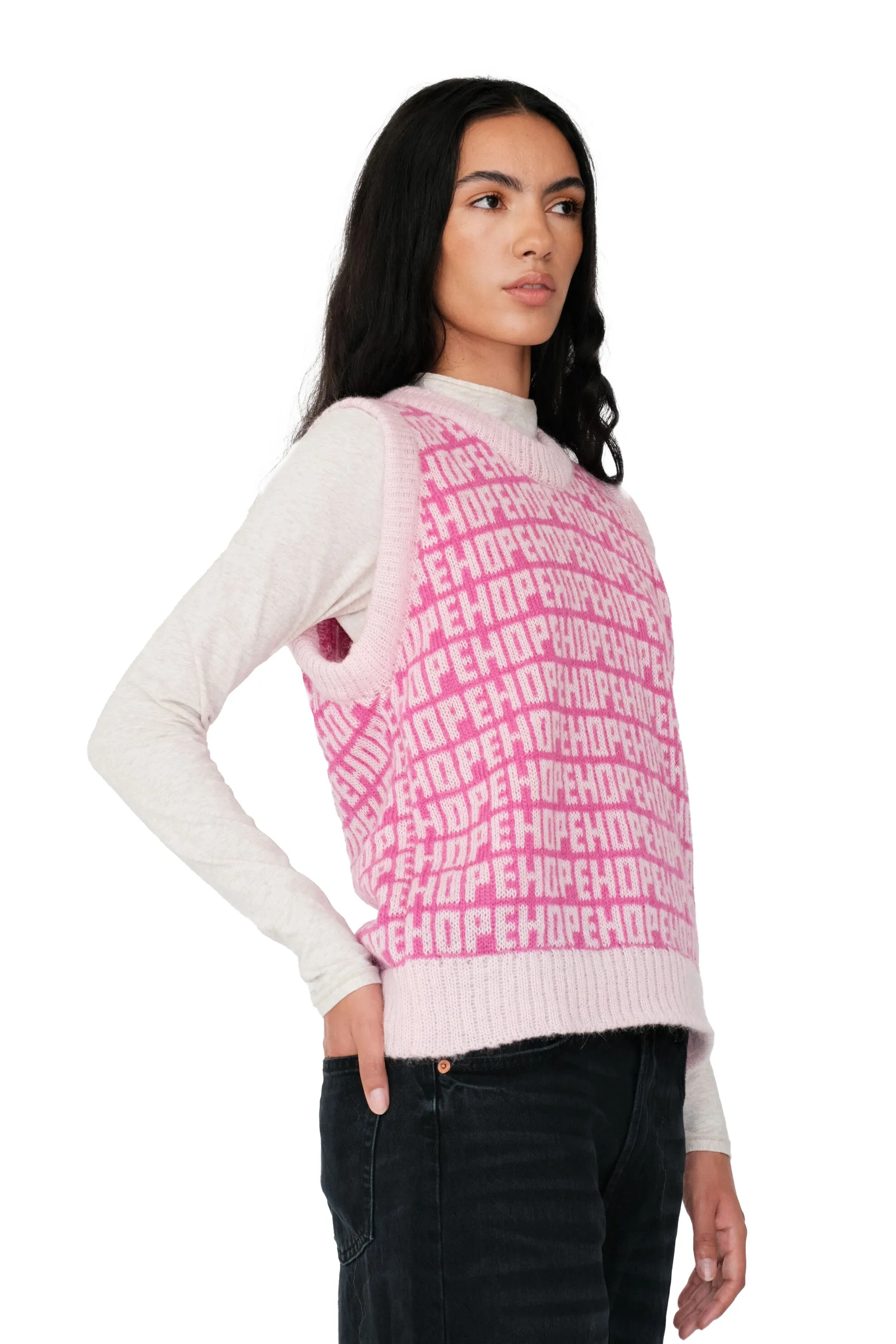 Hope Pink Knit Sweater Vest sold by Hope Macaulay product image thumbnail 2