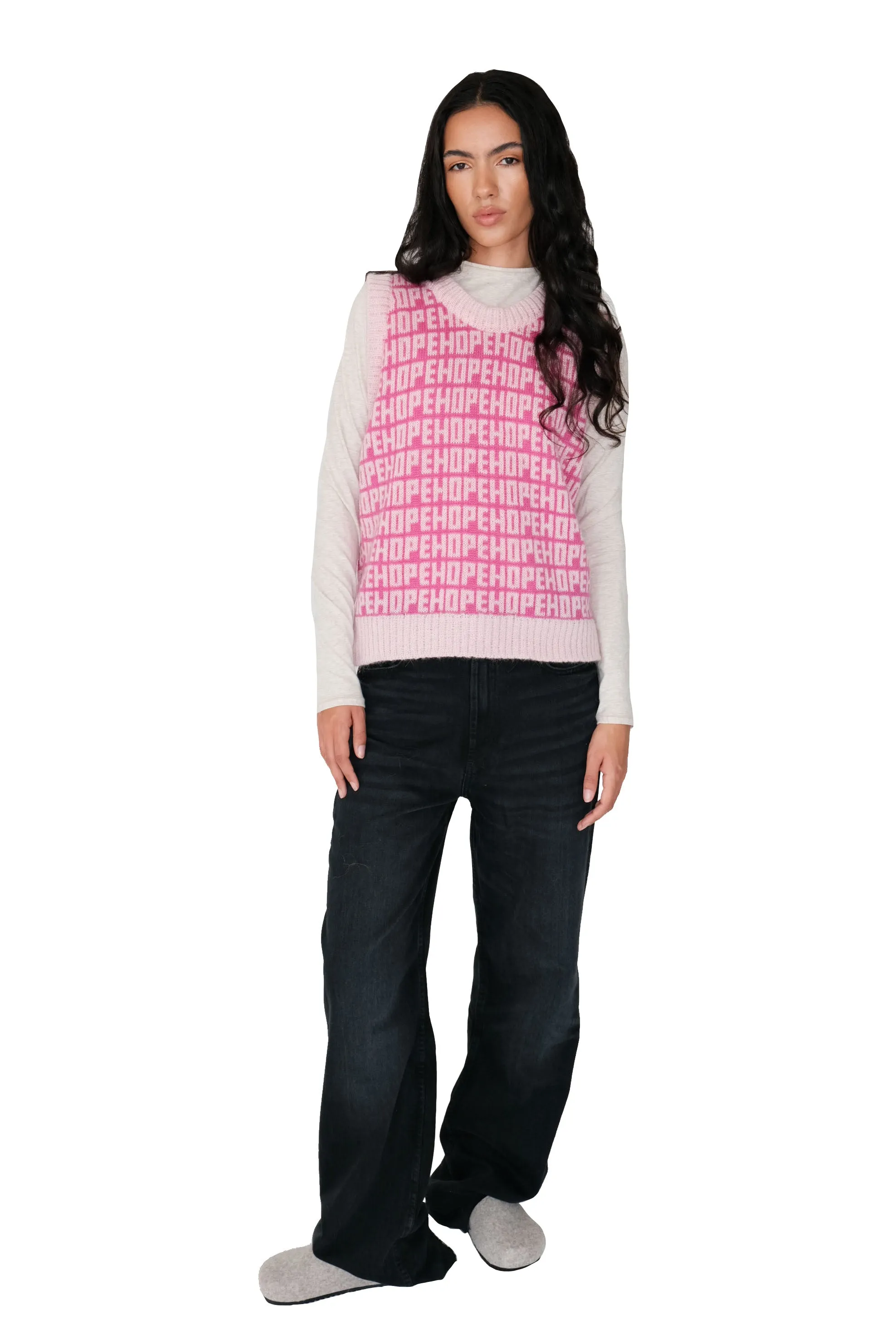 Hope Pink Knit Sweater Vest sold by Hope Macaulay product image thumbnail 4