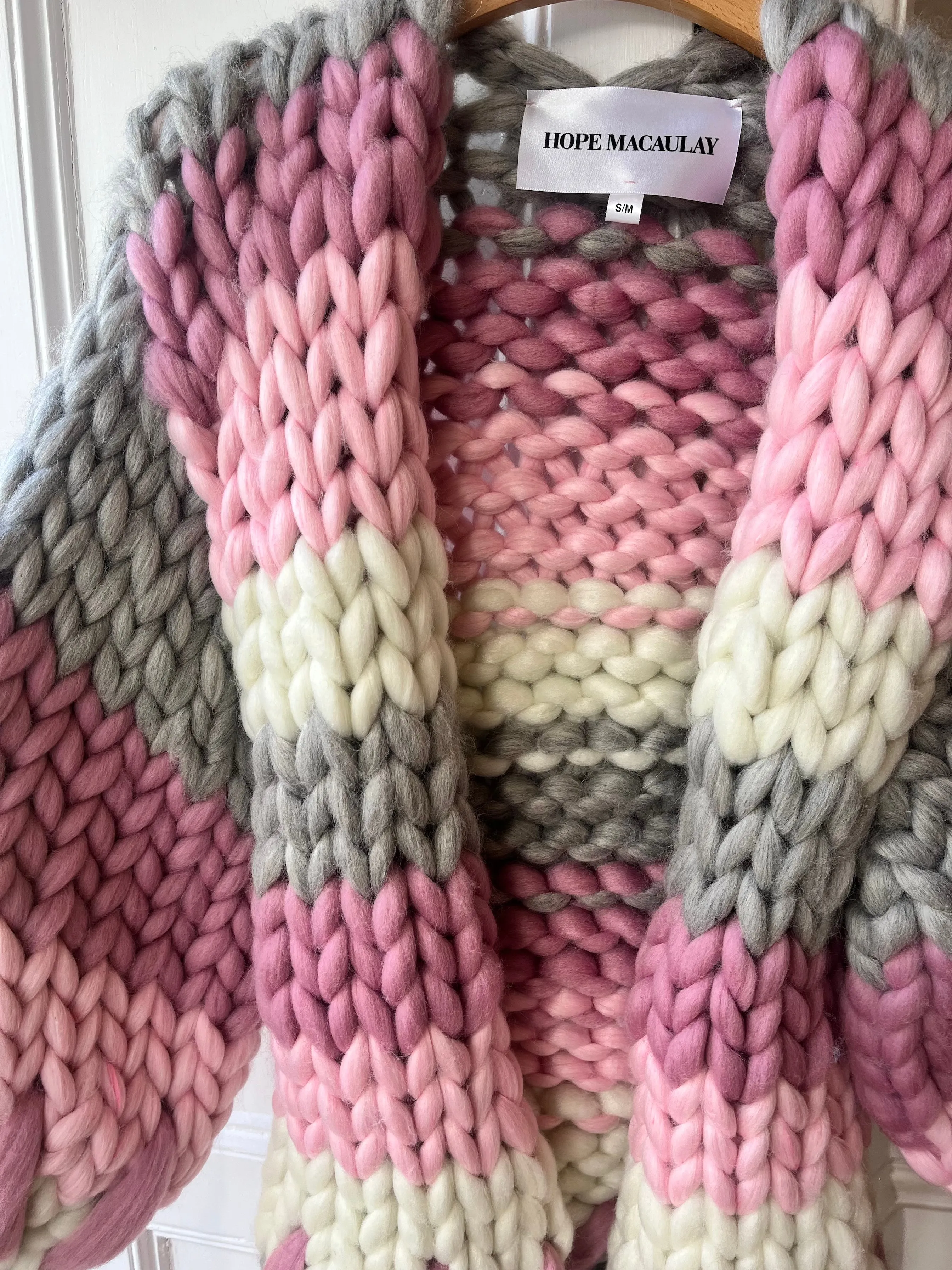 1of1 Pink Stripe Colossal Knit Cardigan S/M (Sample) sold by Hope Macaulay product image thumbnail 2