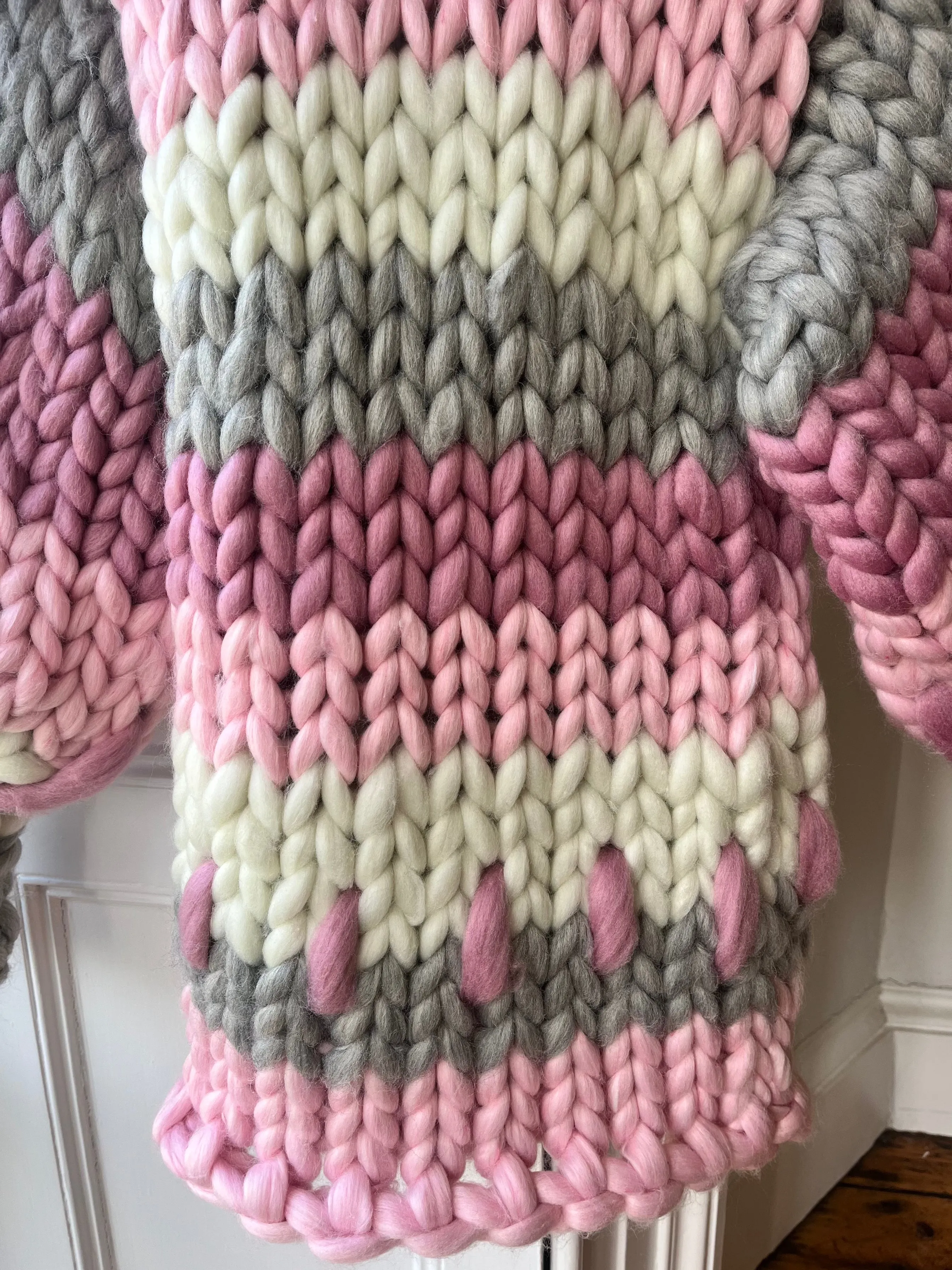 1of1 Pink Stripe Colossal Knit Cardigan S/M (Sample) sold by Hope Macaulay product image thumbnail 3