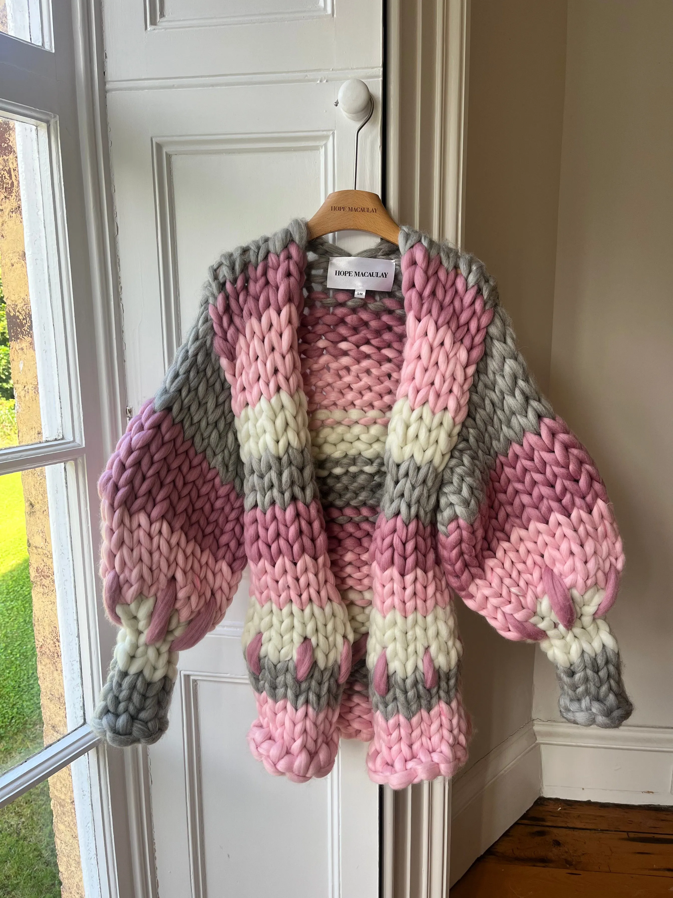1of1 Pink Stripe Colossal Knit Cardigan S/M (Sample) sold by Hope Macaulay