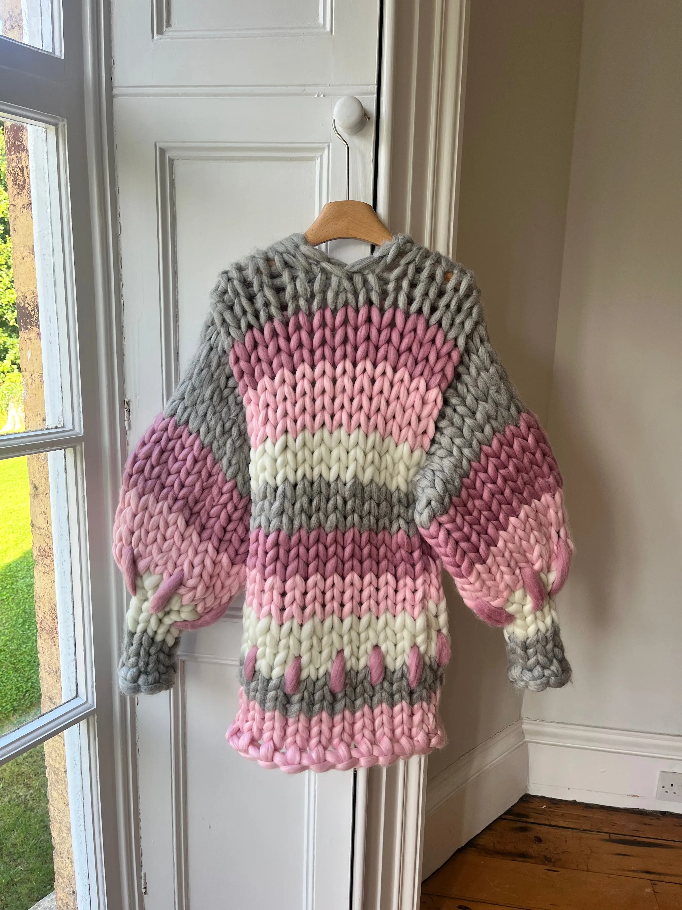 1of1 Pink Stripe Colossal Knit Cardigan S/M (Sample) sold by Hope Macaulay product image thumbnail 4