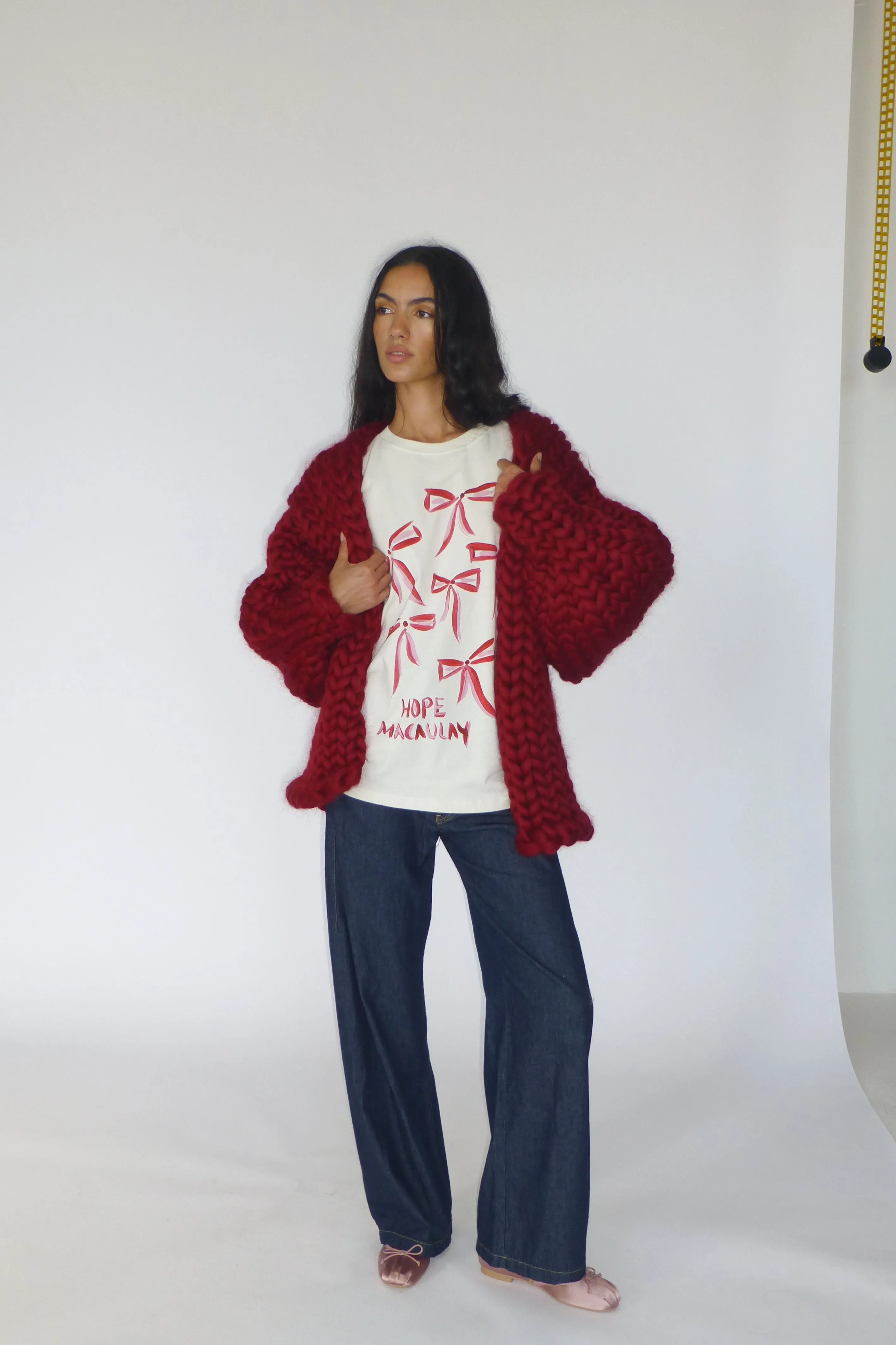 Burgundy Star Colossal Knit Cardigan sold by Hope Macaulay product image thumbnail 5