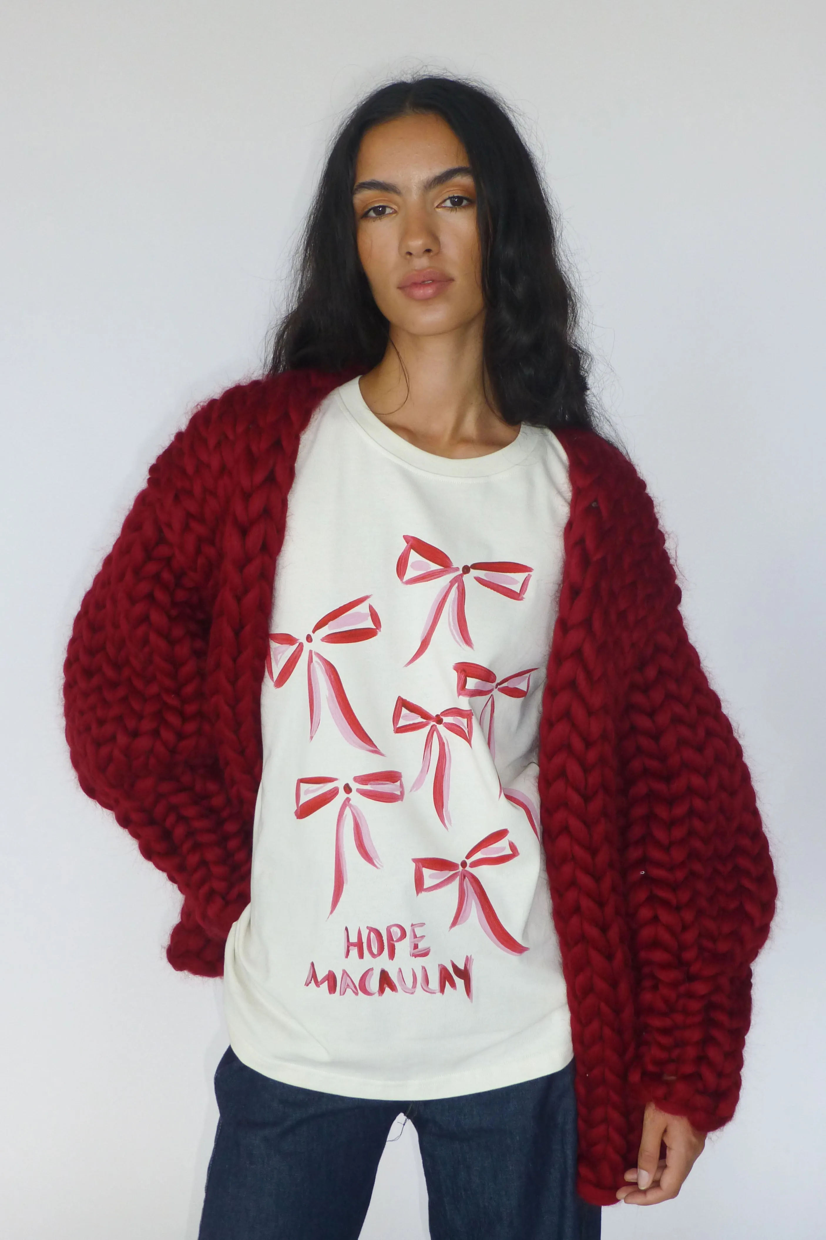 Burgundy Star Colossal Knit Cardigan sold by Hope Macaulay product image thumbnail 4