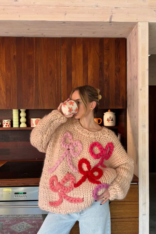 Daphne Chunky Bow Knit Sweater sold by Hope Macaulay