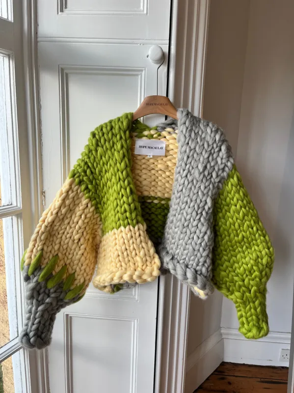 1of3 Yellow, Green and Grey Colossal Knit Cardigan (Sample) sold by Hope Macaulay