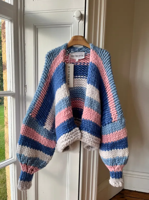 1of1 Pink and Blue Chunky Knit Cardigan S/M (Sample) sold by Hope Macaulay