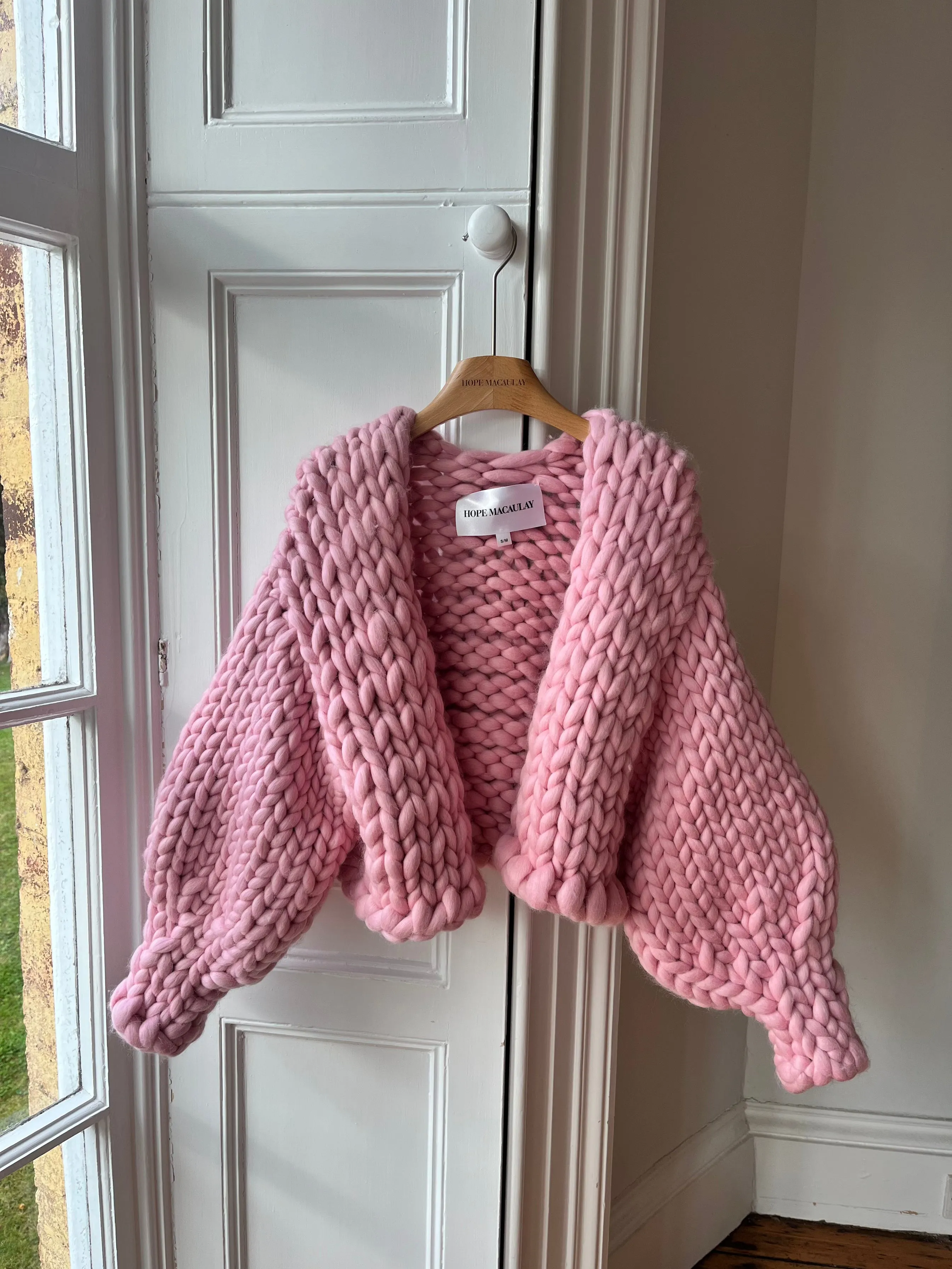 Pink Colossal Knit Cardigan S/M (Merino Version Sample) sold by Hope Macaulay