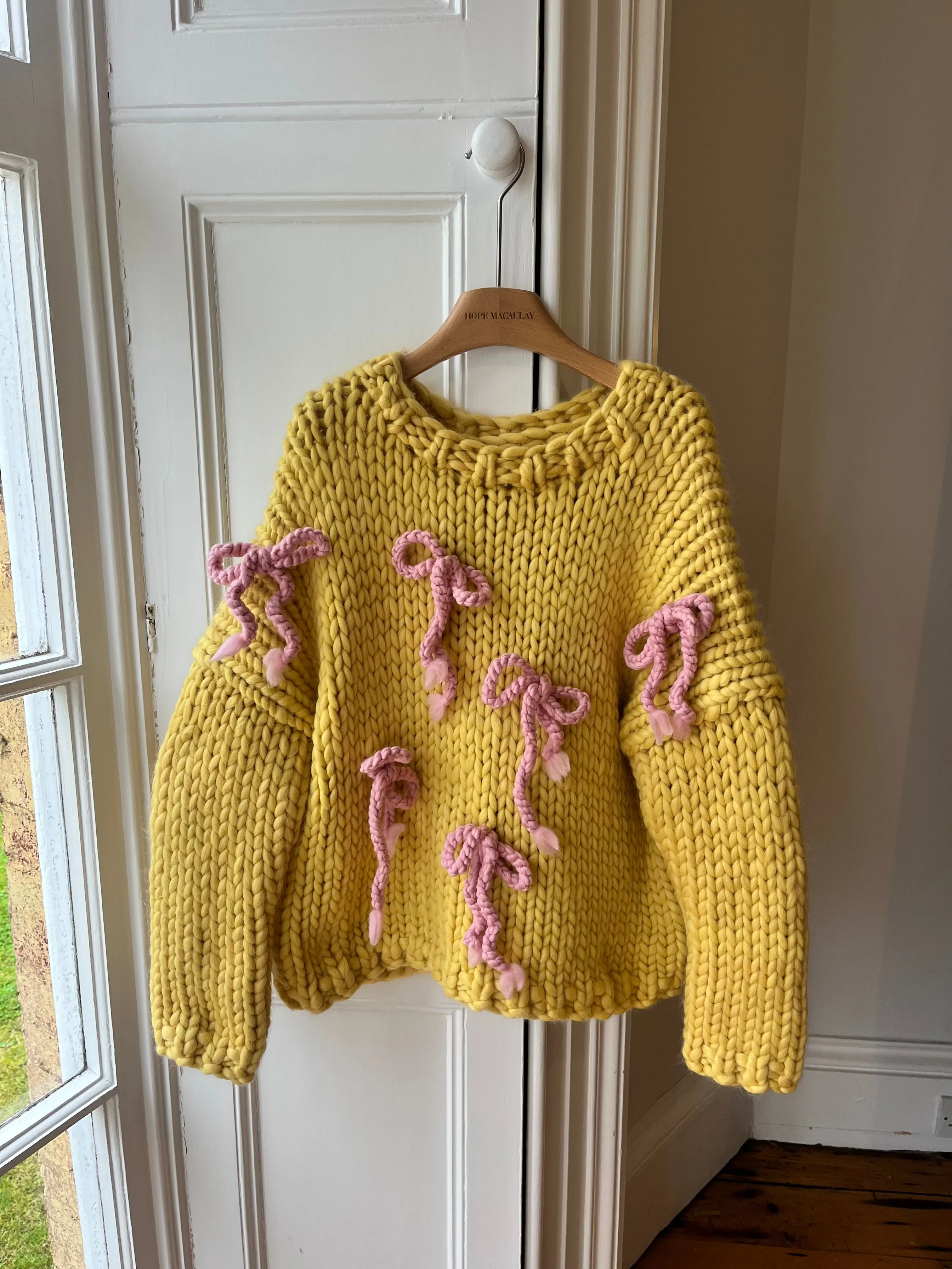 1of1 Yellow Chunky Bow Knit Sweater S/M (Sample) sold by Hope Macaulay