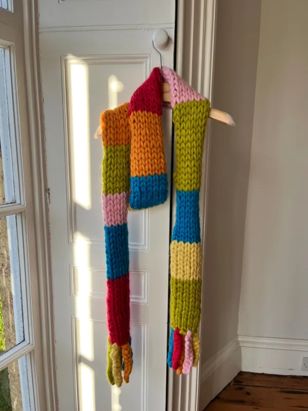 Multi-Colour Chunky Knit Scarf (Sample) sold by Hope Macaulay