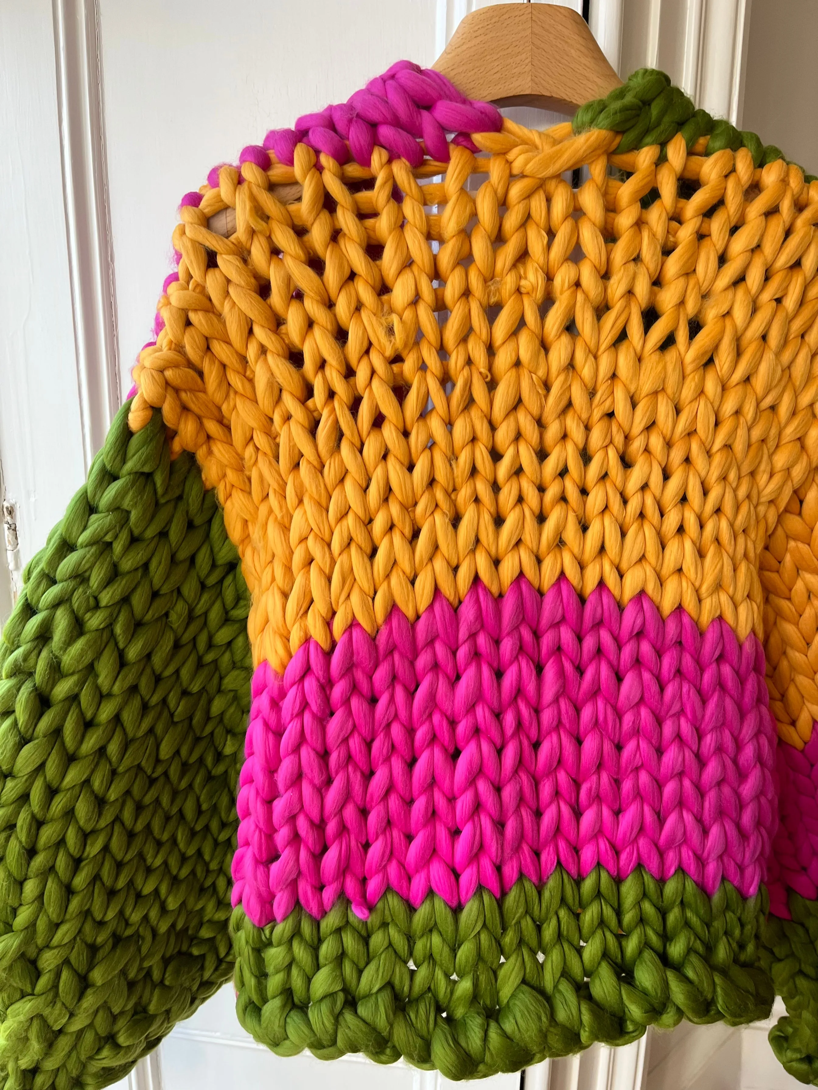 Olive, Pink and Amber Colossal Knit Cardigan (Sample) sold by Hope Macaulay product image thumbnail 4