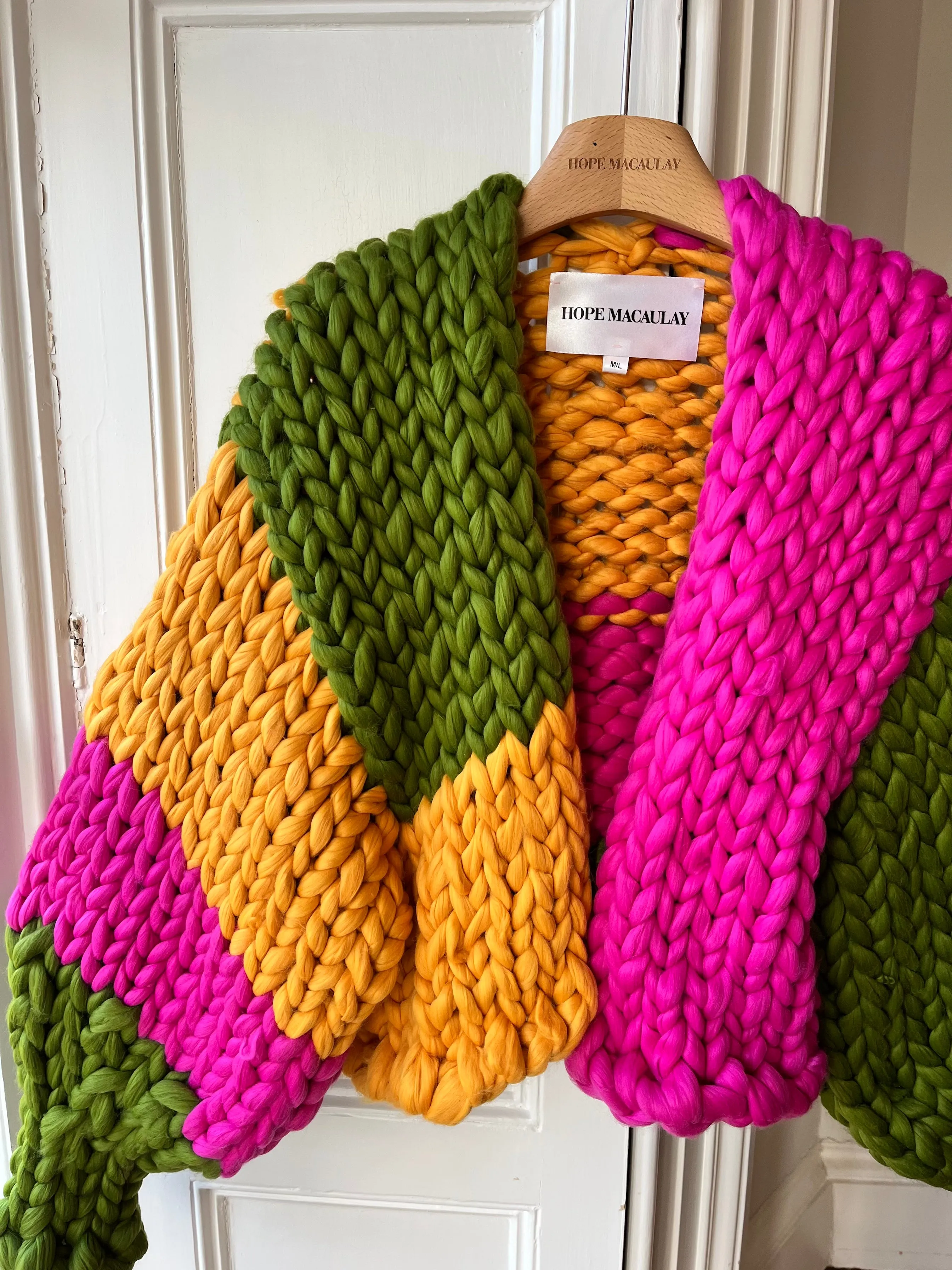 Olive, Pink and Amber Colossal Knit Cardigan (Sample) sold by Hope Macaulay product image thumbnail 2