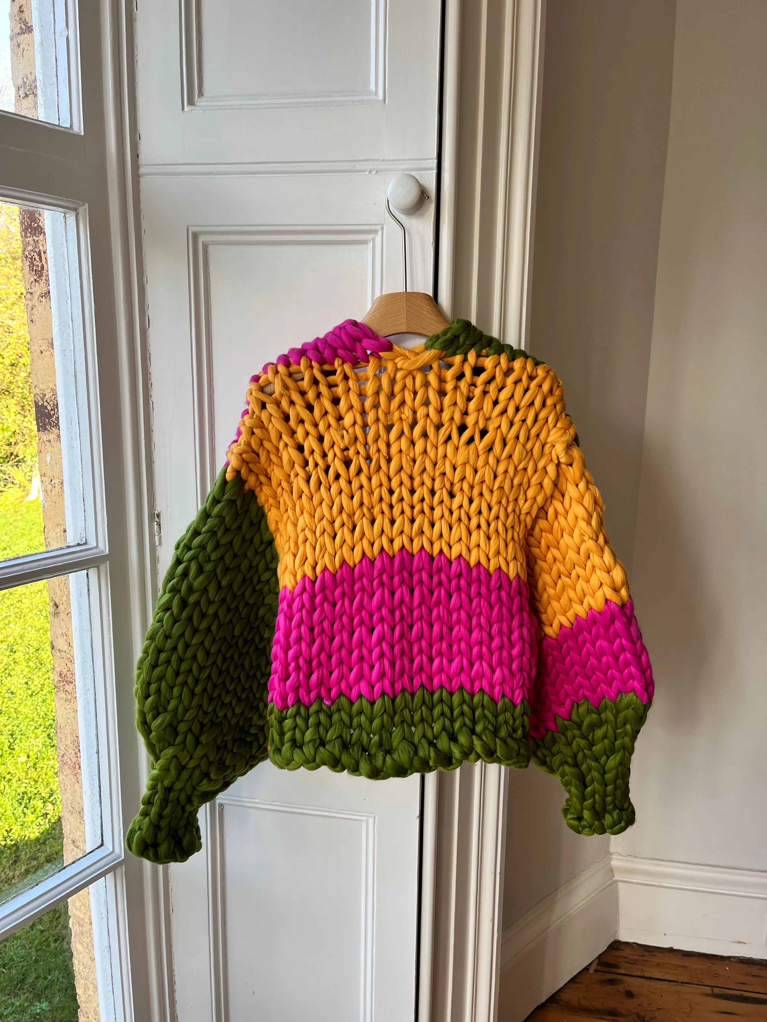 Olive, Pink and Amber Colossal Knit Cardigan (Sample) sold by Hope Macaulay product image thumbnail 3