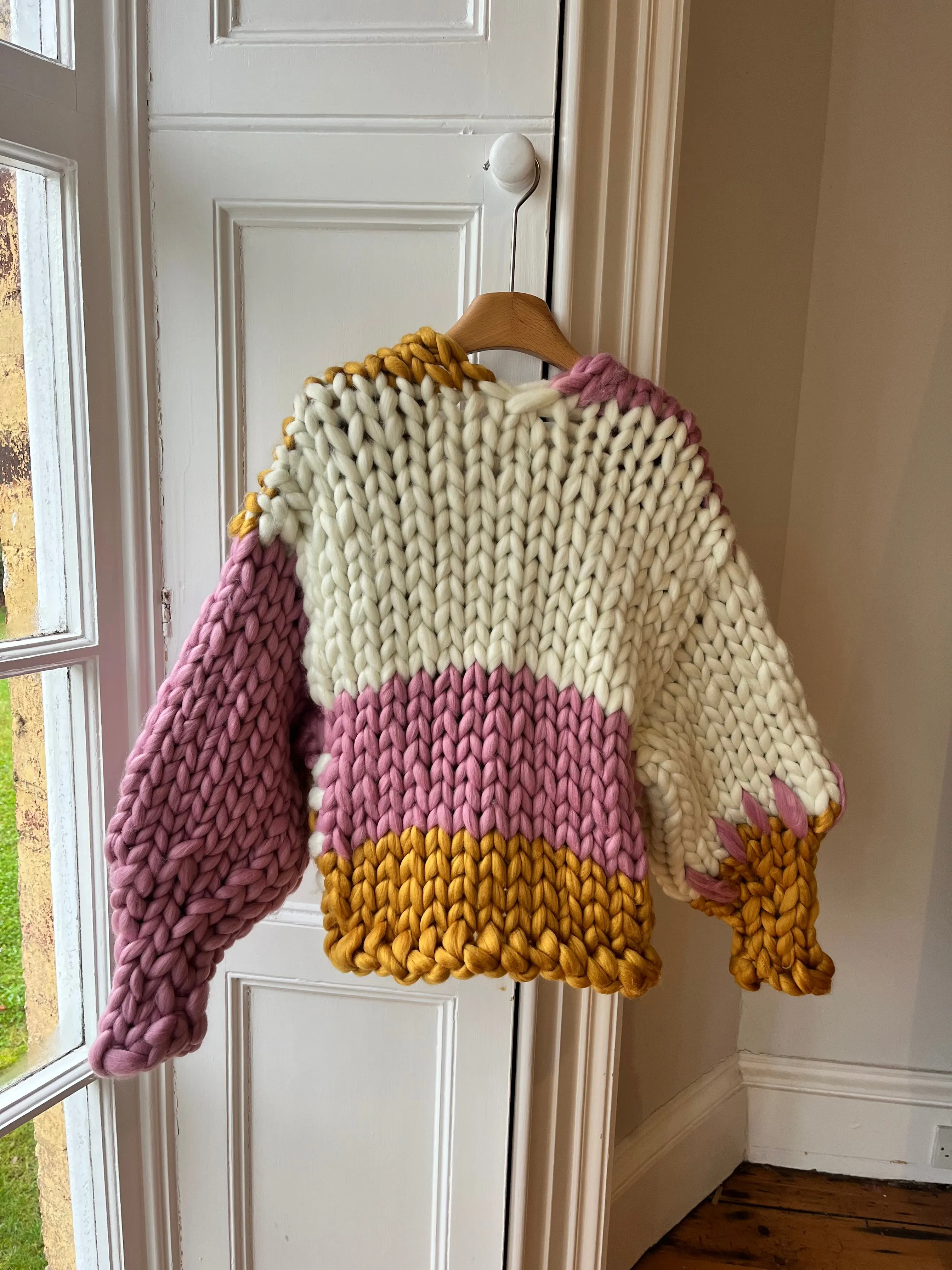 1of2 Pink, White and Amber Colossal Knit Cardigan M/L (Sample) sold by Hope Macaulay product image thumbnail 3