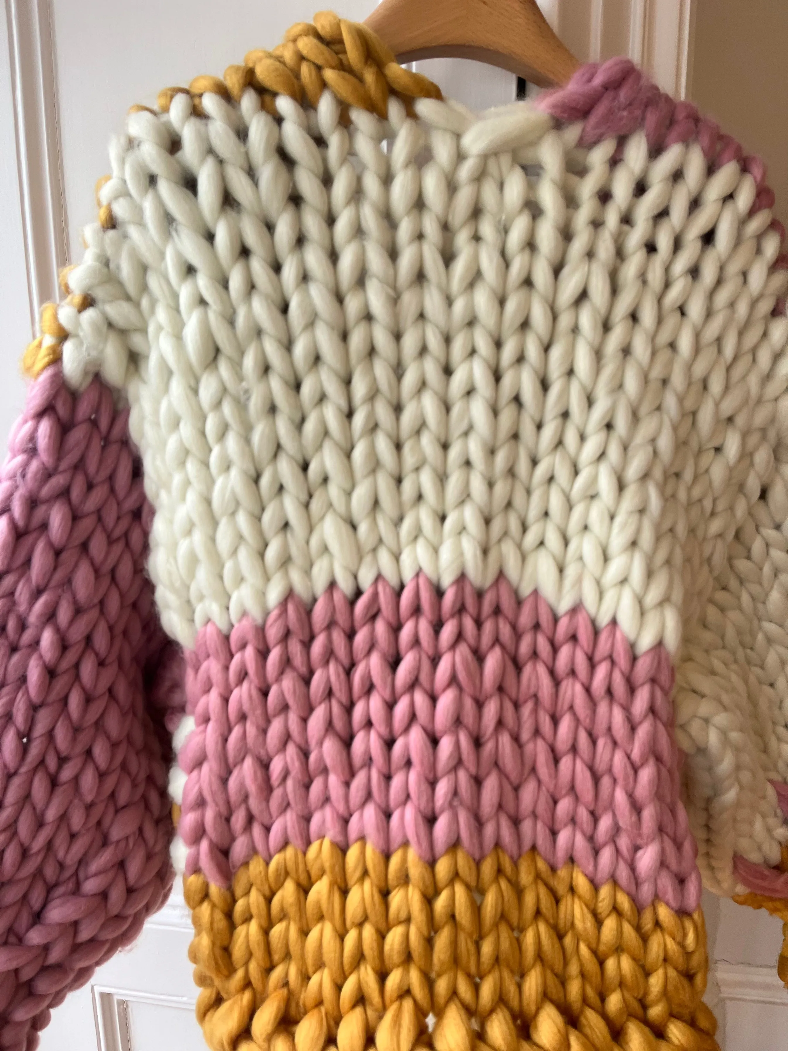 1of2 Pink, White and Amber Colossal Knit Cardigan M/L (Sample) sold by Hope Macaulay product image thumbnail 4