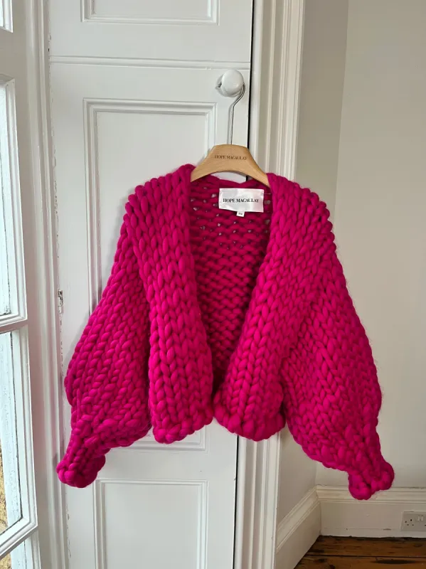 Raspberry Colossal Knit Cardigan S/M (Sample) sold by Hope Macaulay