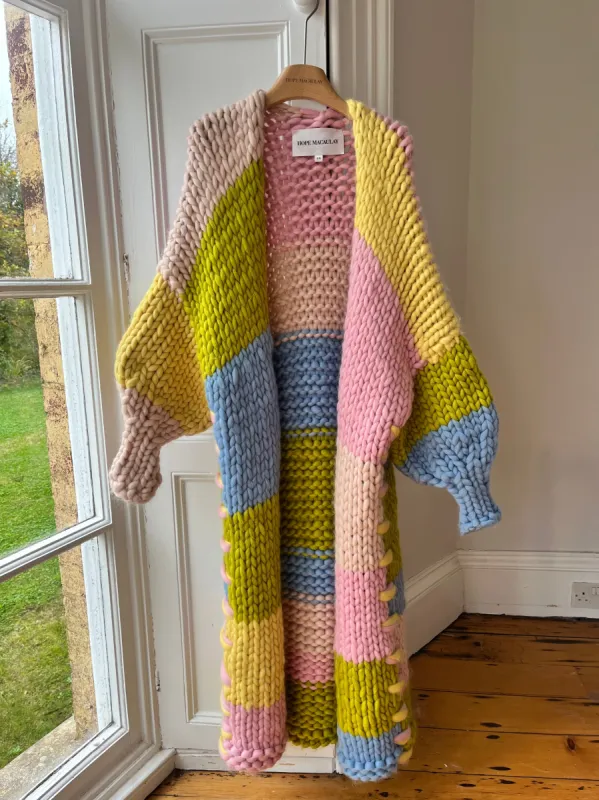 Pastel Maxi Chunky Knit Cardigan S/M (Sample) sold by Hope Macaulay