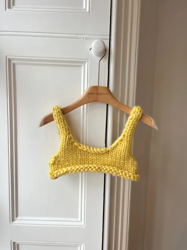 Yellow Chunky Knit Bralette S (Sample) sold by Hope Macaulay