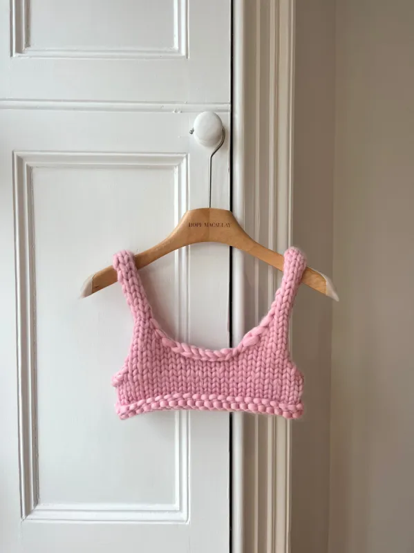Pink Chunky Knit Bralette (Sample) sold by Hope Macaulay