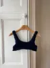 Navy Chunky Knit Bralette XS (Sample) sold by Hope Macaulay