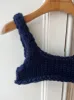 Navy Chunky Knit Bralette XS (Sample) sold by Hope Macaulay