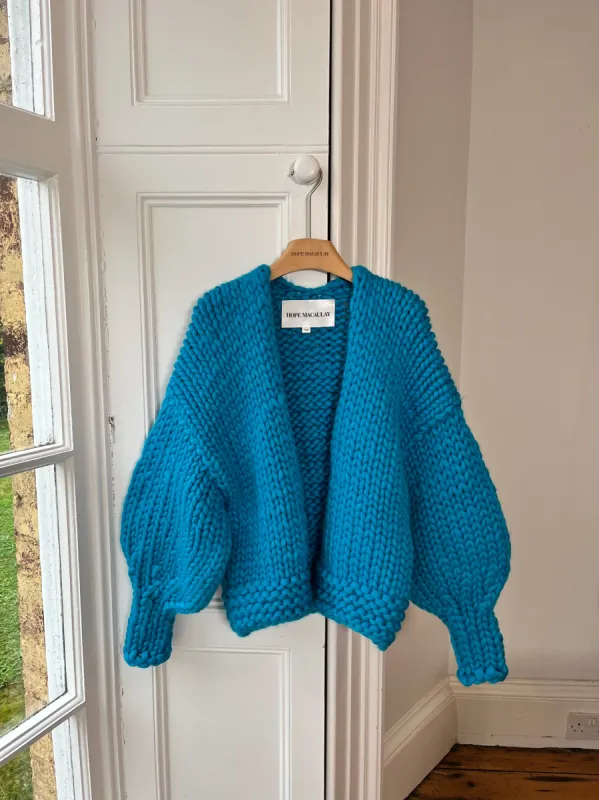 1of1 Blue Chunky Knit Cardigan S/M (Sample) sold by Hope Macaulay