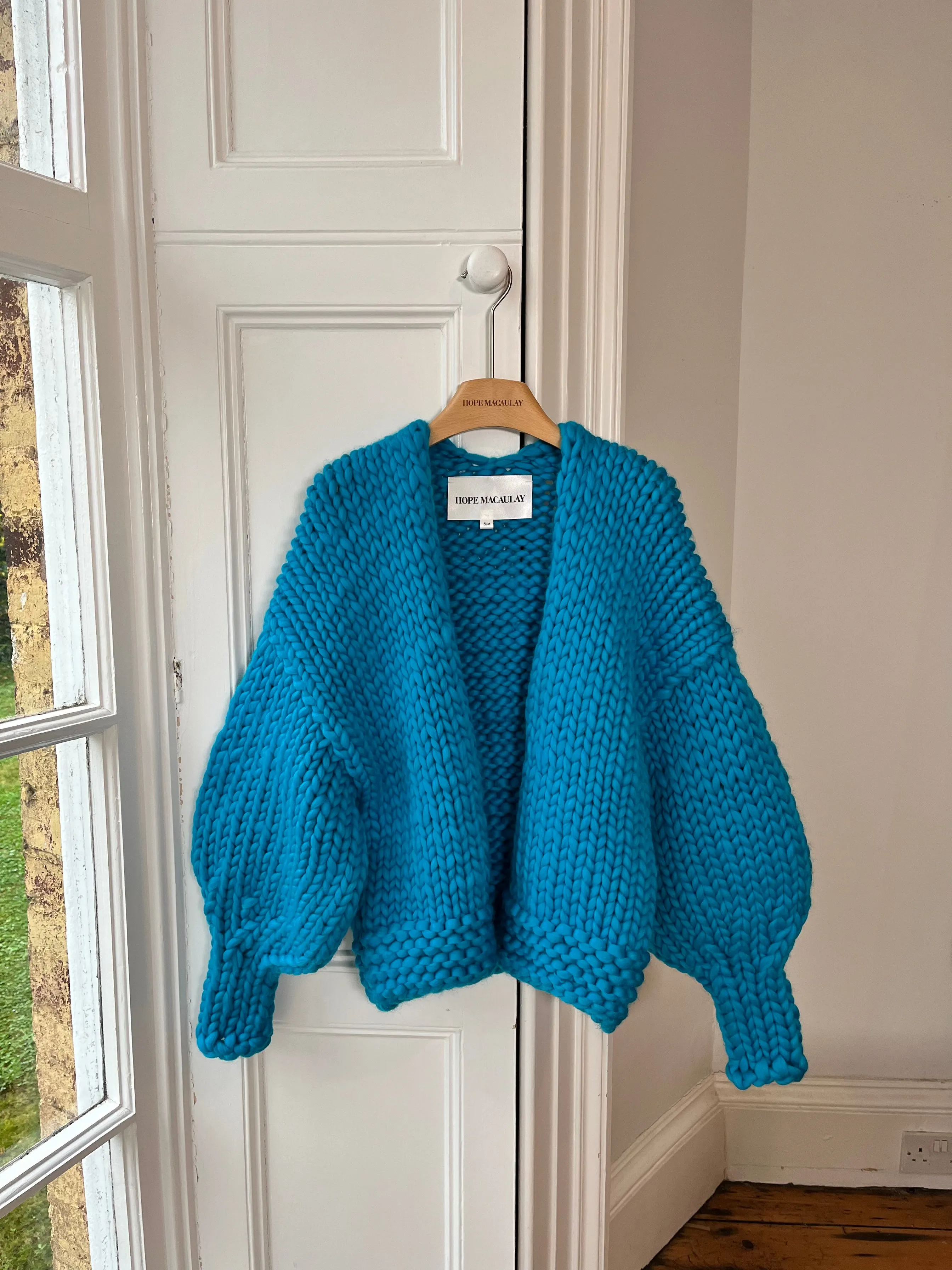 1of1 Blue Chunky Knit Cardigan S/M (Sample) sold by Hope Macaulay