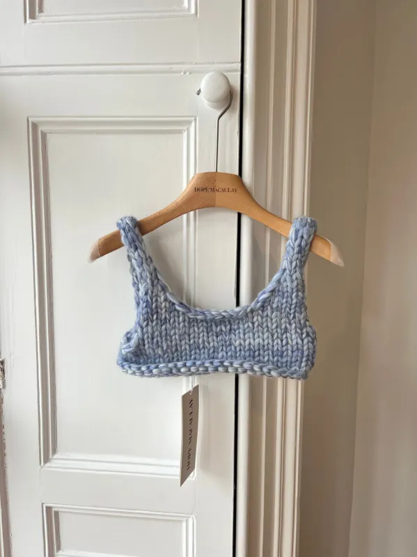 Blended Blue Chunky Knit Bralette S (Sample) sold by Hope Macaulay