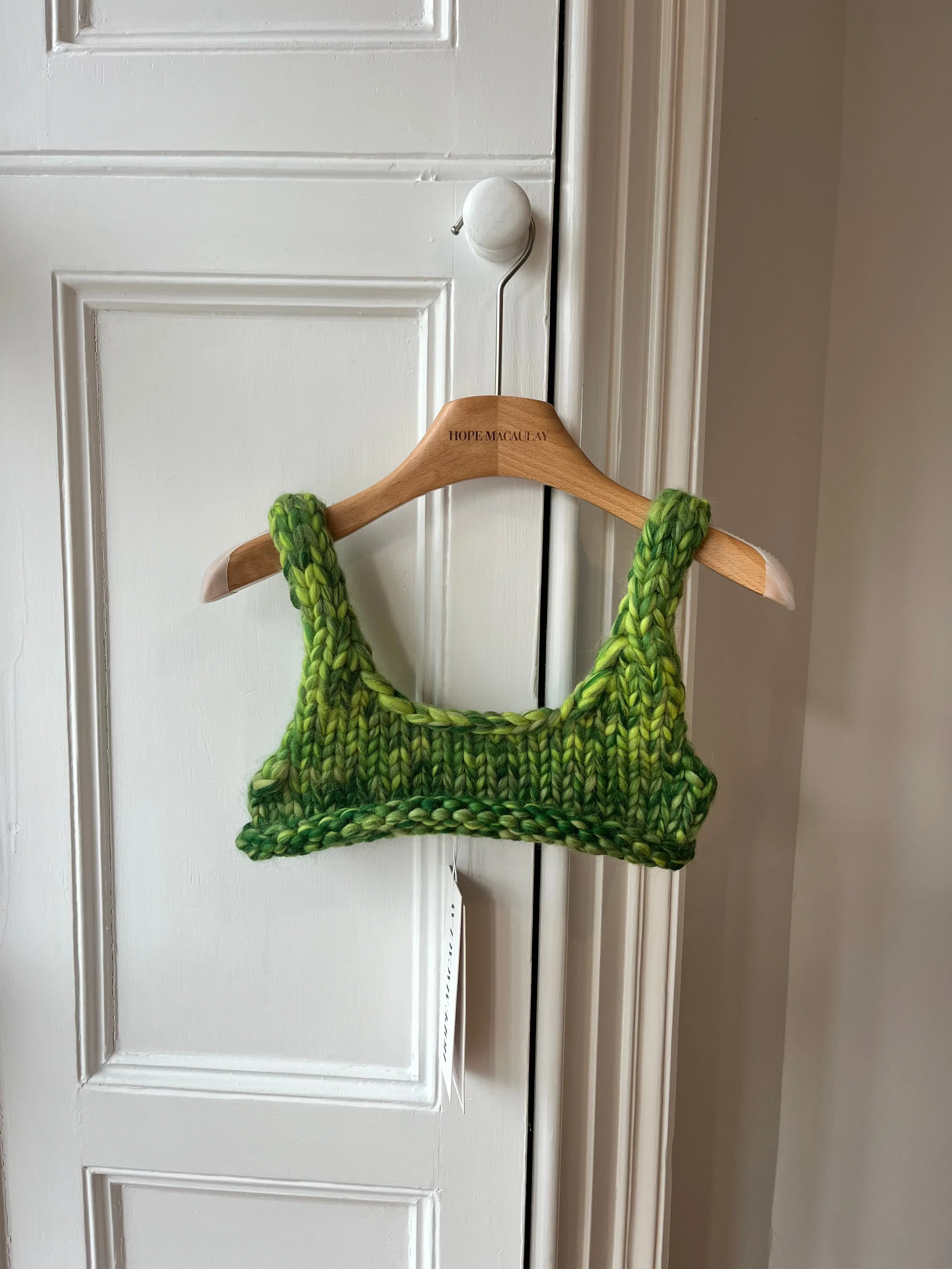 Blended Green Chunky Knit Bralette S (Sample) sold by Hope Macaulay