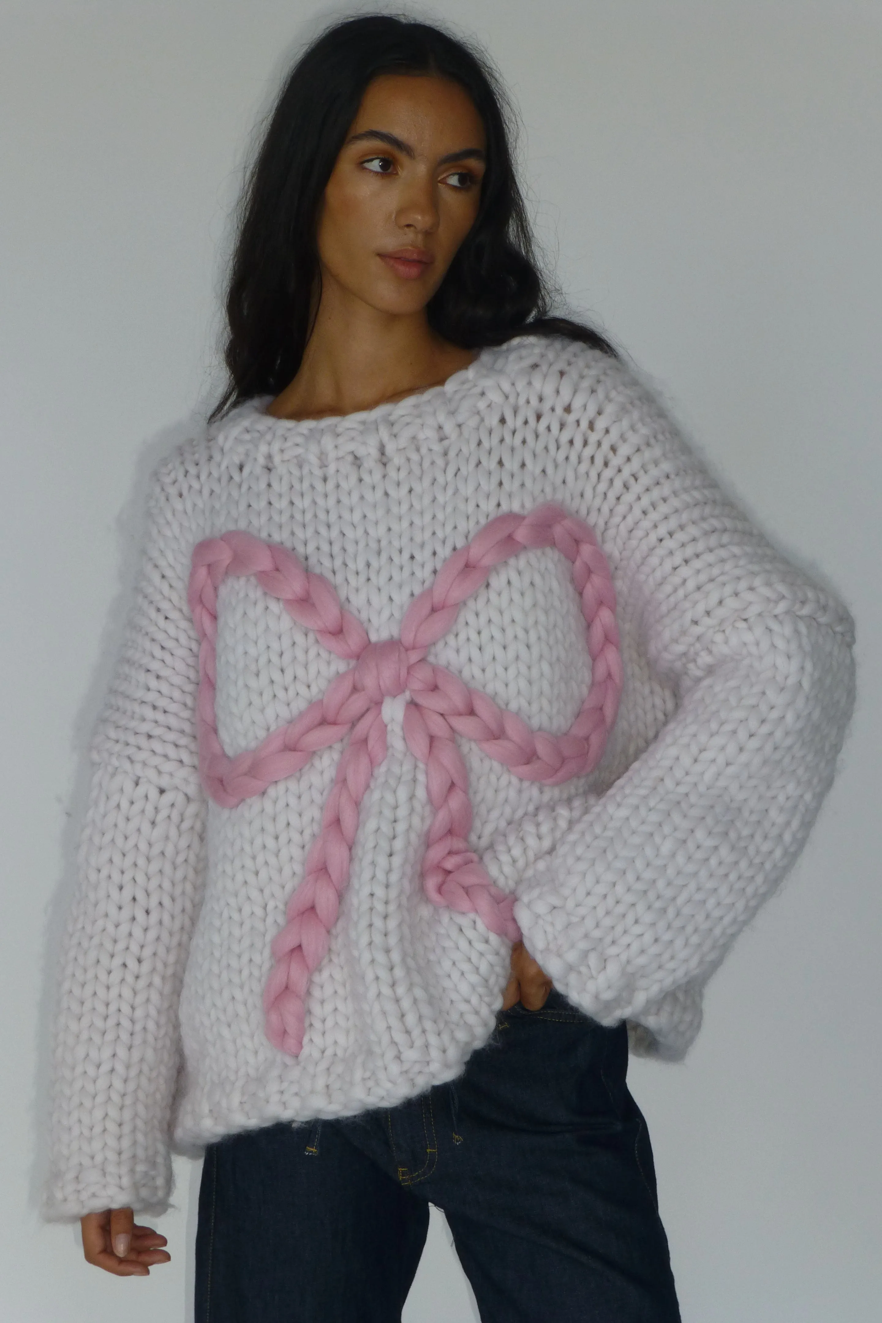 *CUSTOM* Bow Chunky Knit Sweater sold by Hope Macaulay product image thumbnail 2