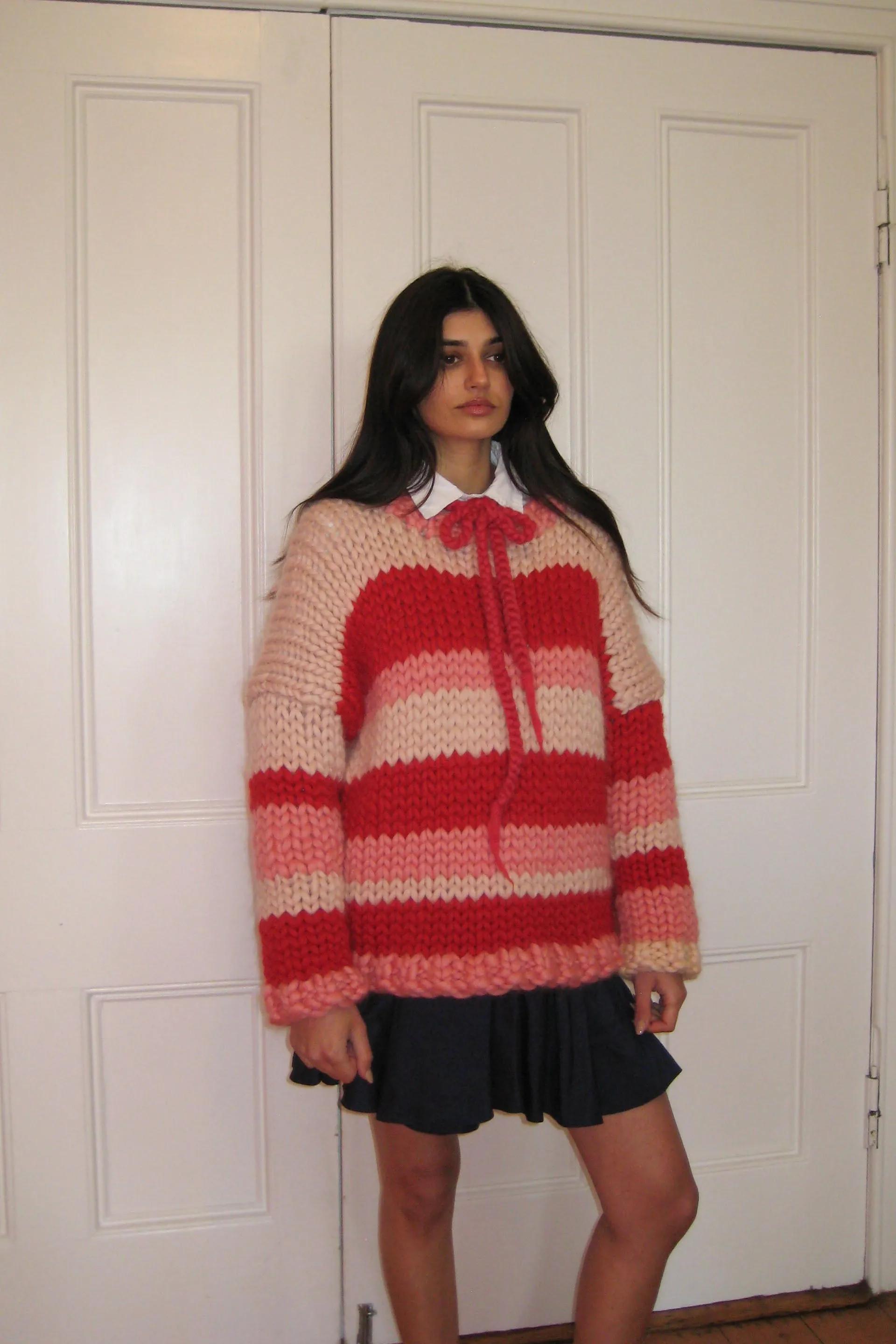 Red Stripe Chunky Knit Sweater sold by Hope Macaulay product image thumbnail 5