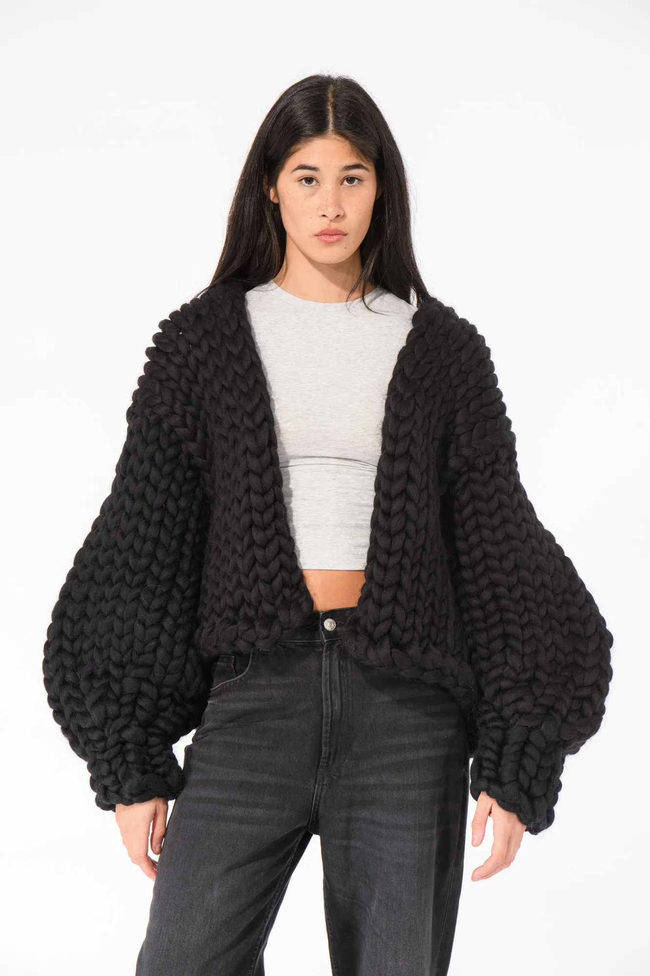 Black Colossal Knit Cardigan (Sample) sold by Hope Macaulay product image thumbnail 2