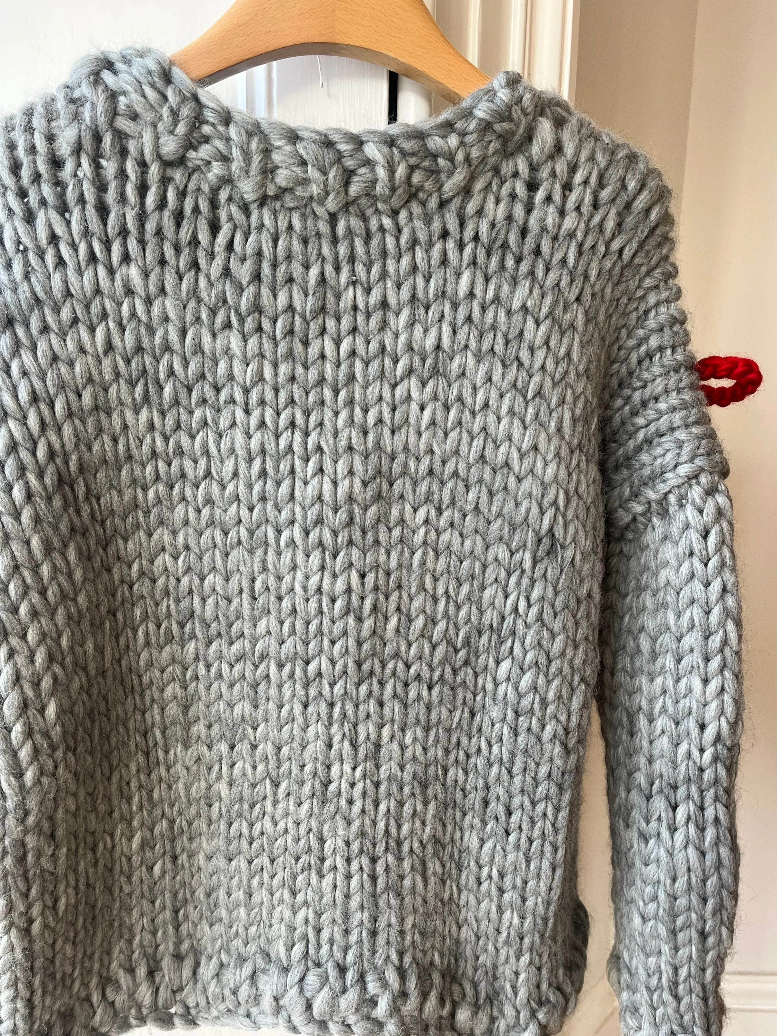 Grey Bow Chunky Knit Sweater M/L (Sample) sold by Hope Macaulay product image thumbnail 4