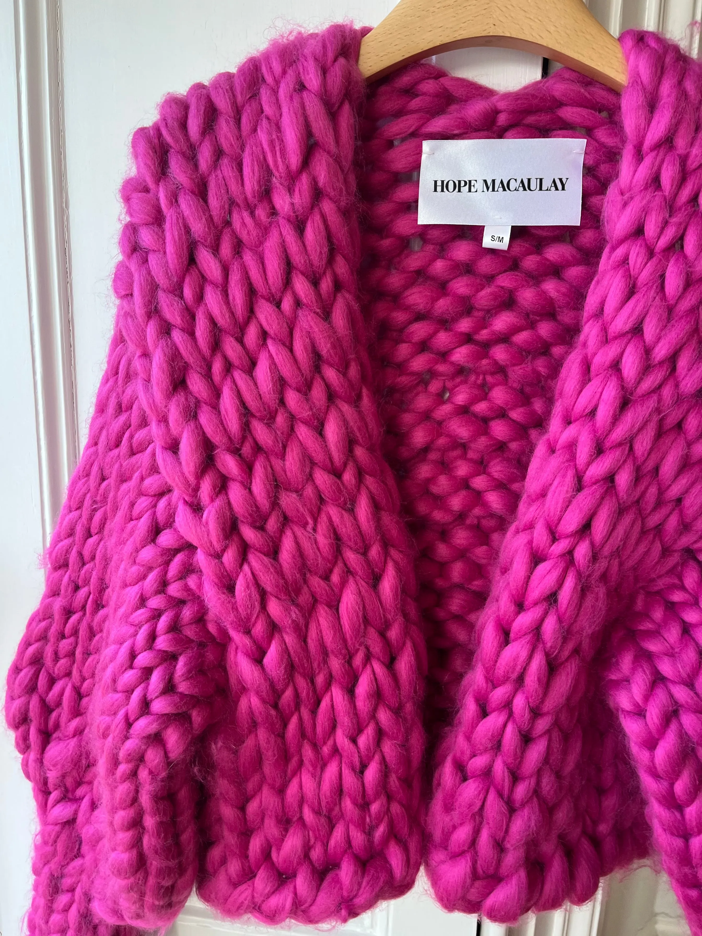 Raspberry Tie Colossal Knit Cardigan (Sample) sold by Hope Macaulay product image thumbnail 2