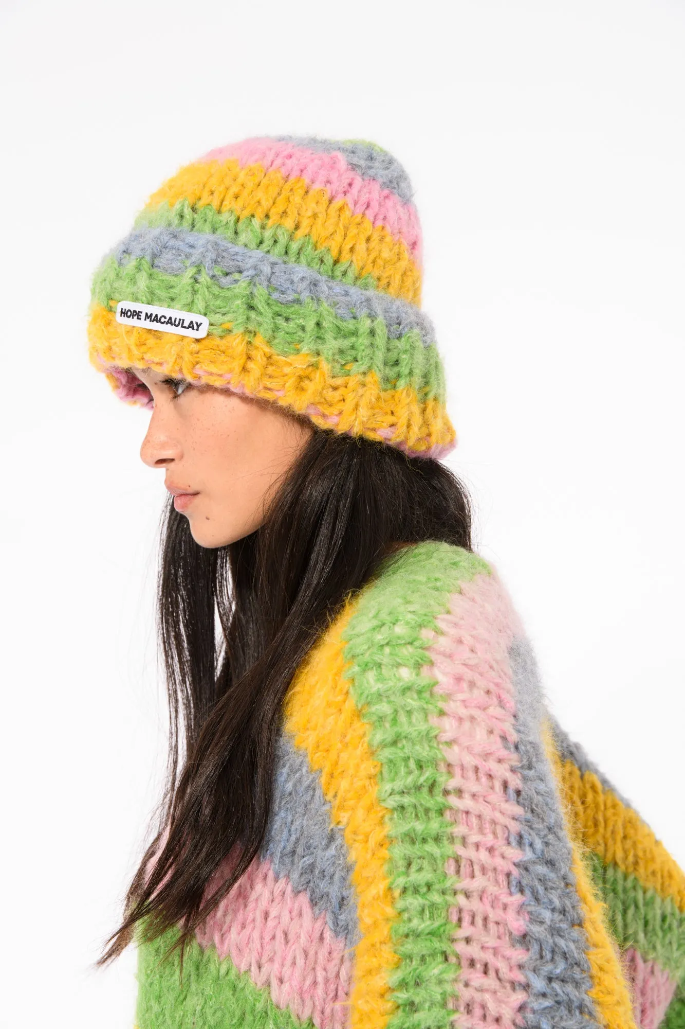 Colourful Fluffy Knit Beanie Hat sold by Hope Macaulay product image thumbnail 5