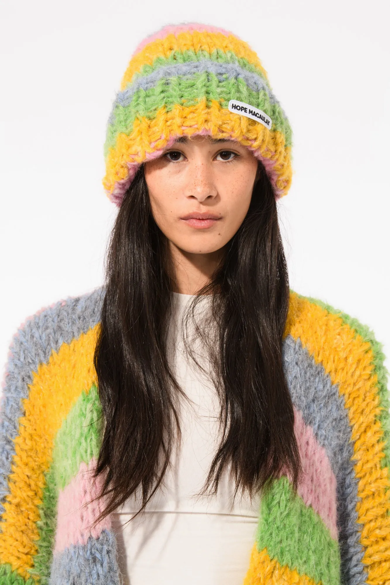 Colourful Fluffy Knit Beanie Hat sold by Hope Macaulay product image thumbnail 4