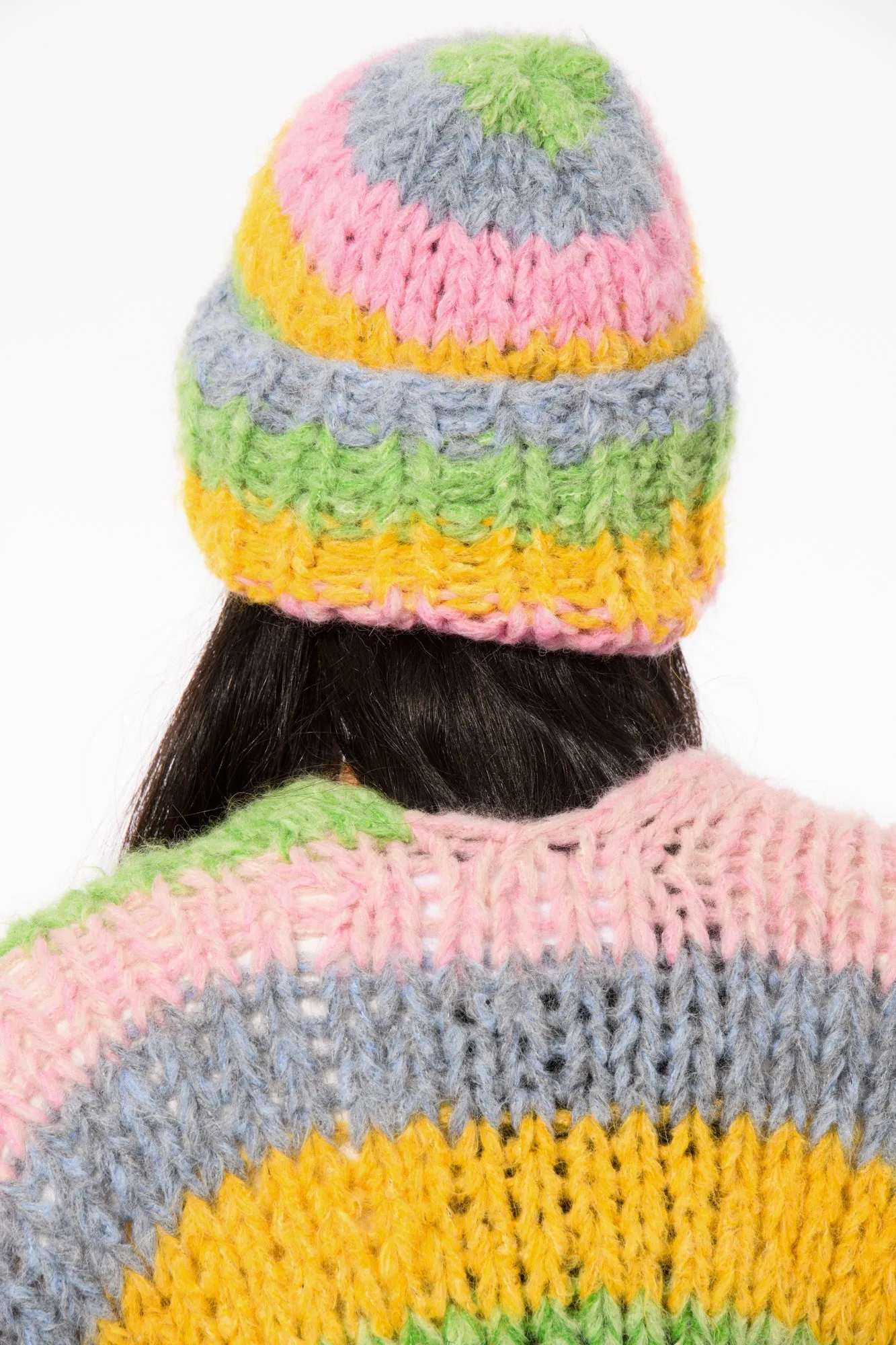 Colourful Fluffy Knit Beanie Hat sold by Hope Macaulay product image thumbnail 3