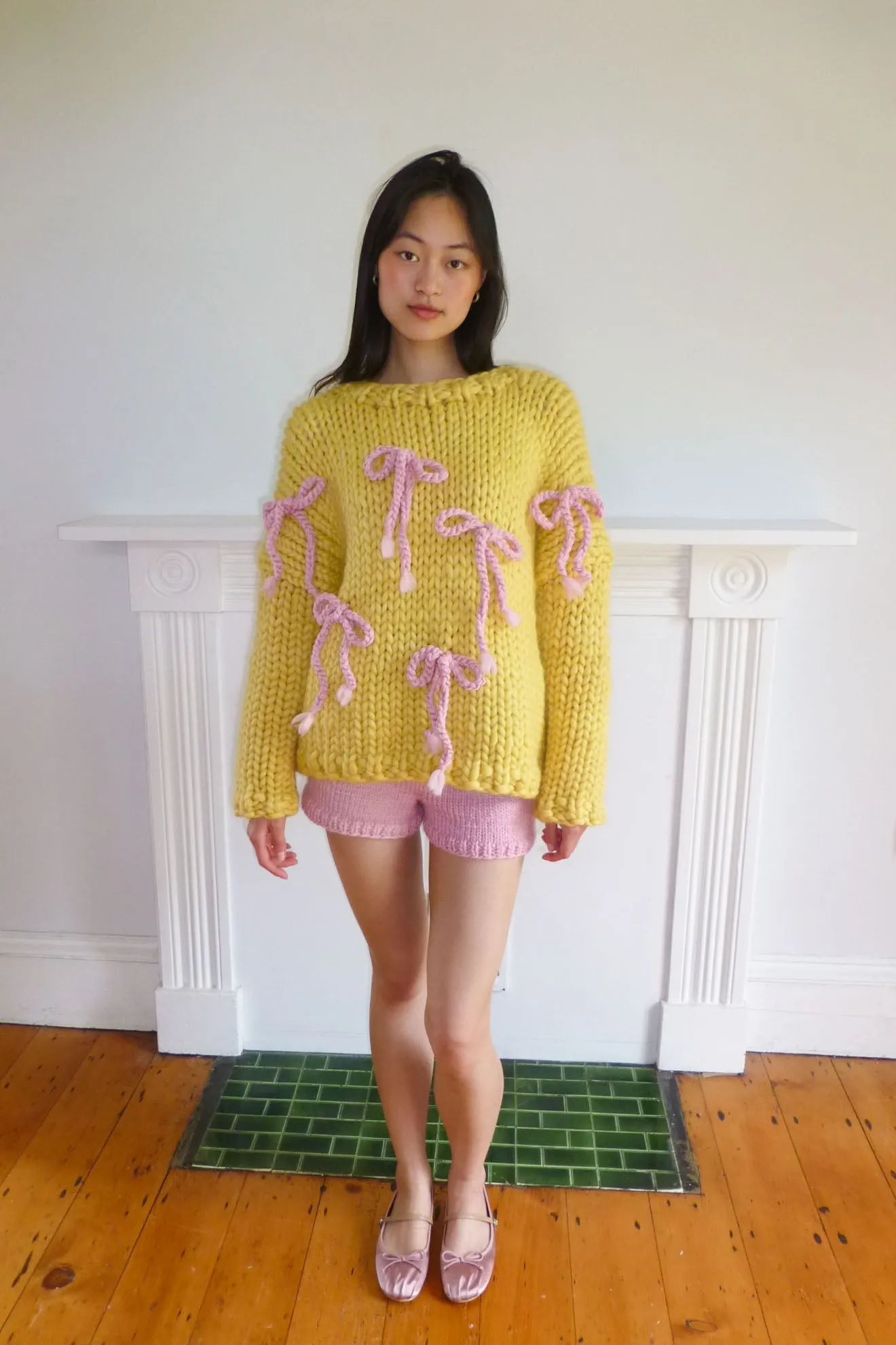 Yellow Chunky Bow Knit Sweater sold by Hope Macaulay product image thumbnail 3