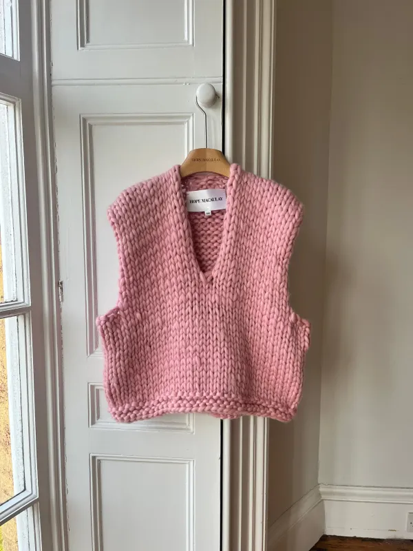 Pink Colossal Knit Sweater Vest (Sample) sold by Hope Macaulay