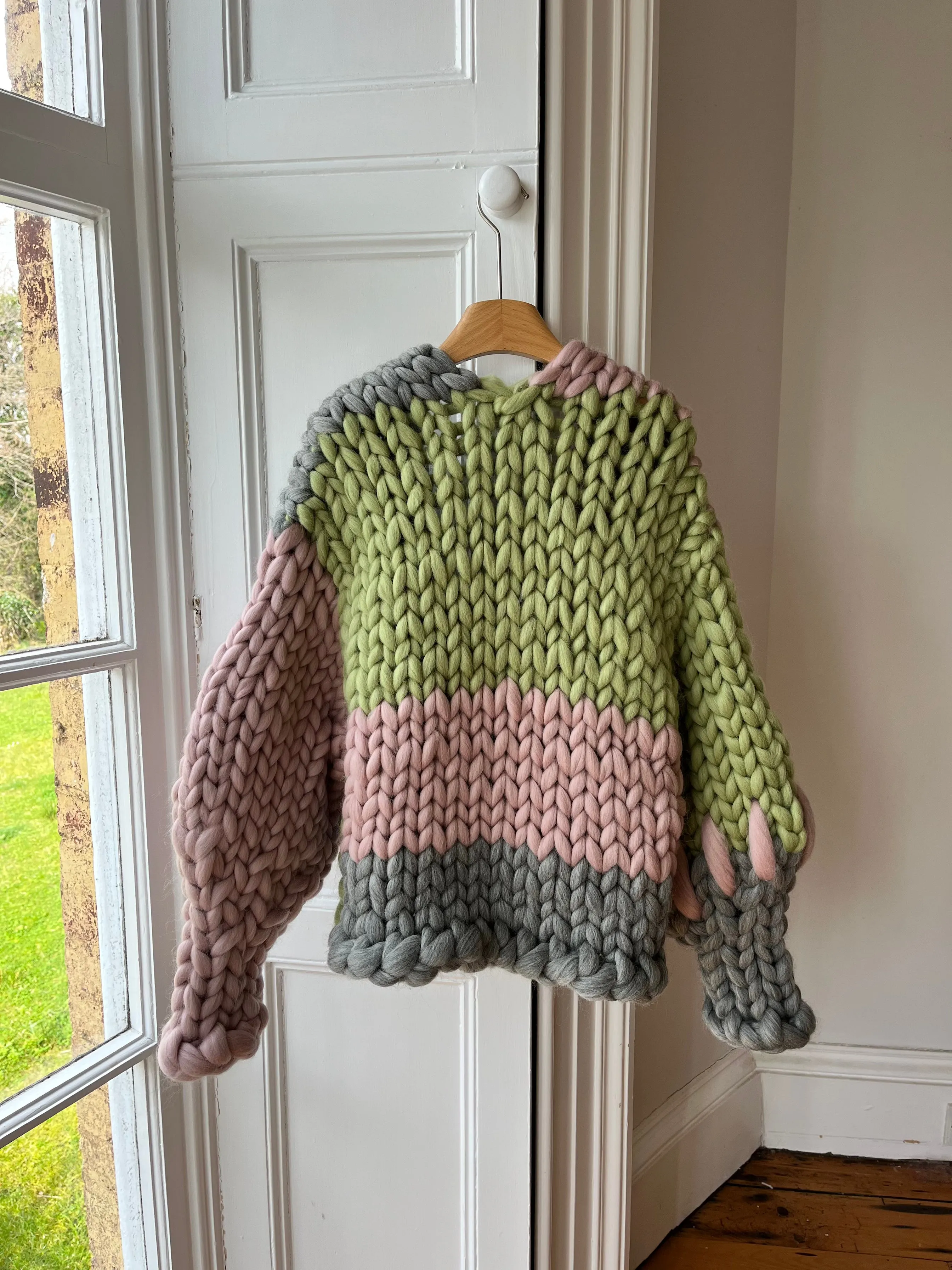 Grey, Sage and Mink Colossal Knit Cardigan #2 (Sample) sold by Hope Macaulay product image thumbnail 3