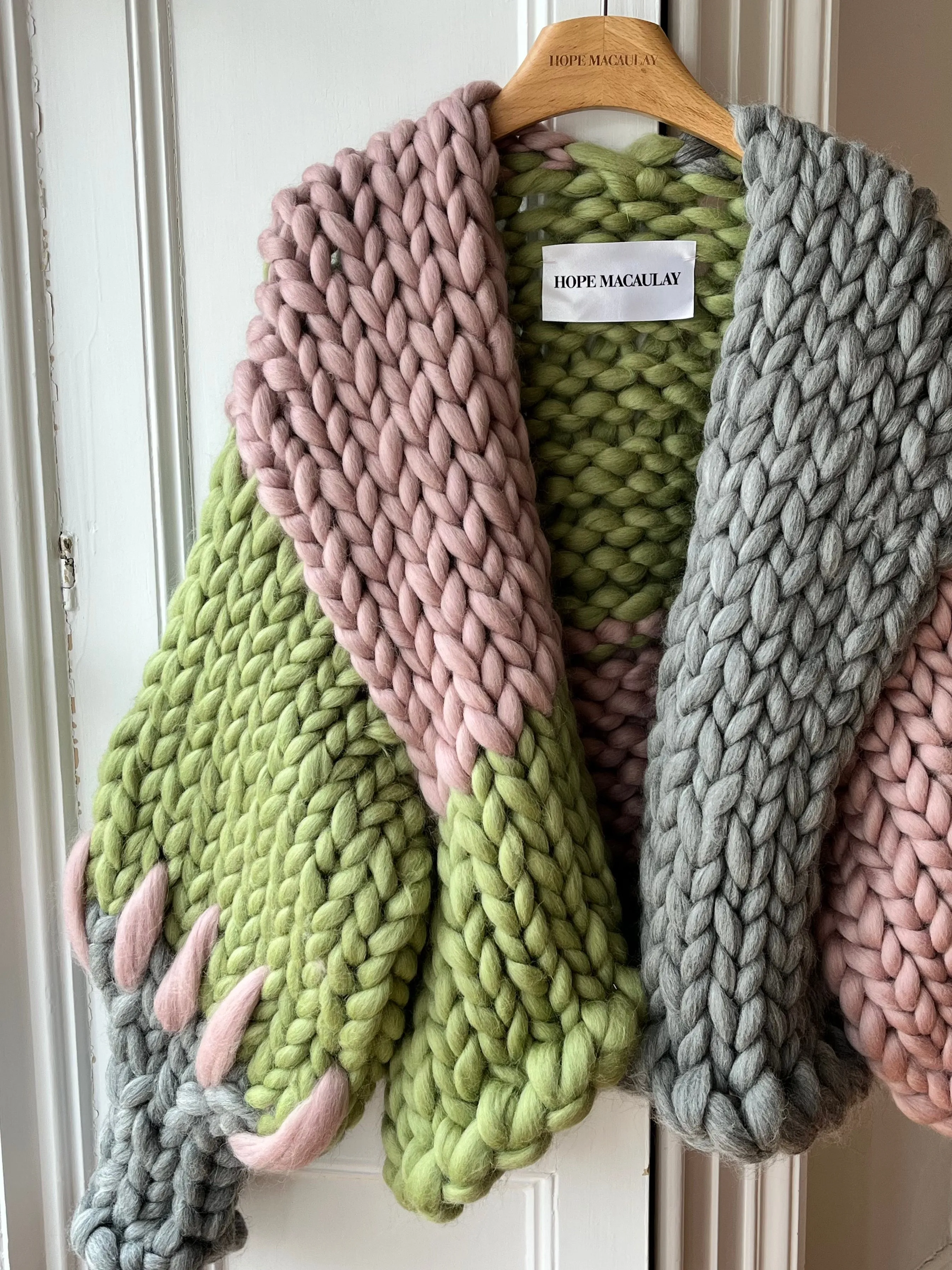 Grey, Sage and Mink Colossal Knit Cardigan #2 (Sample) sold by Hope Macaulay product image thumbnail 2